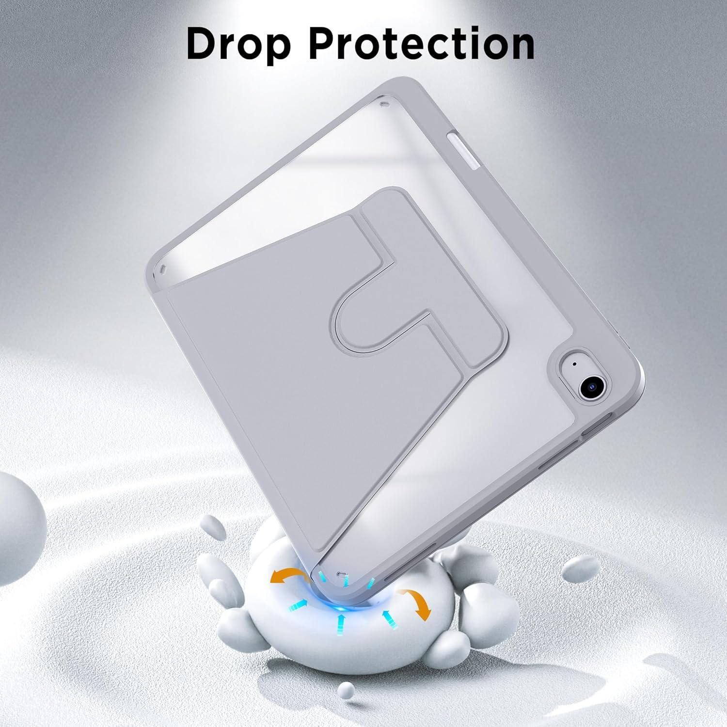 imageCACOE 360 Rotating Case for iPad A16 11th10th Generation with Pencil Holder 20252022 11109 inch Shockproof Cover for iPad 1110 Gen with Stand BlackGrey