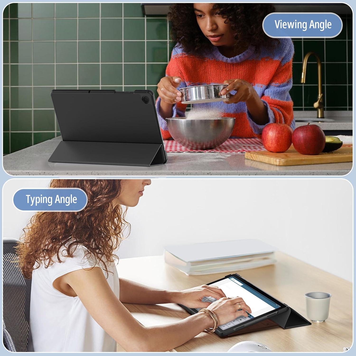 imageCACOE Case for Samsung Galaxy Tab A9 Plus 11 Inch 2023 SMX210X216X218 with Screen Protector Foldable Stand Slim Protective Case Auto Screen OnOff BlackBlack