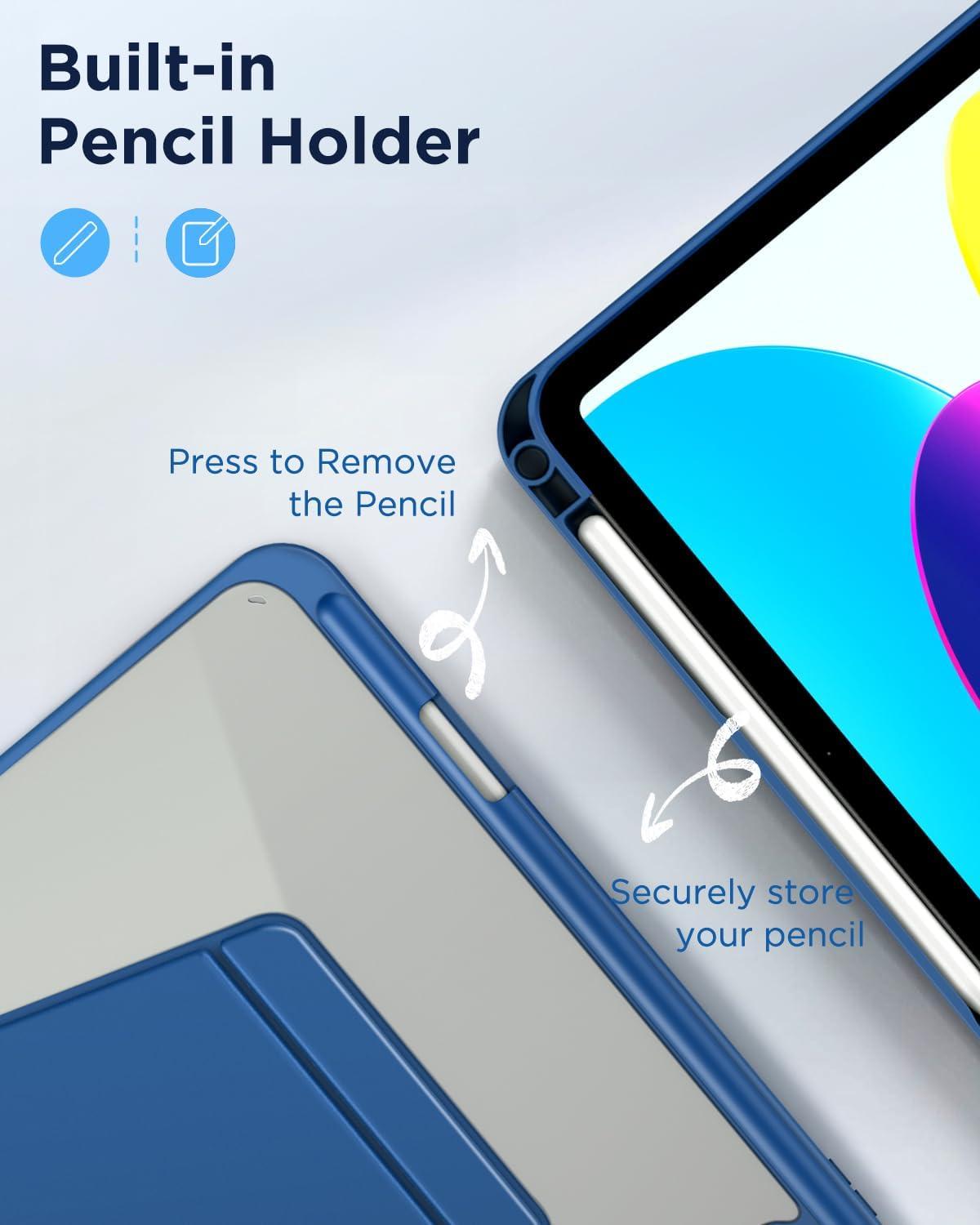 imageCACOE Case for iPad A16 11th10th Generation with Pencil Holder Multiple Angles Magnetic Stand Cover for iPad 1110 Gen 20252022 11109 inch GreySea Blue