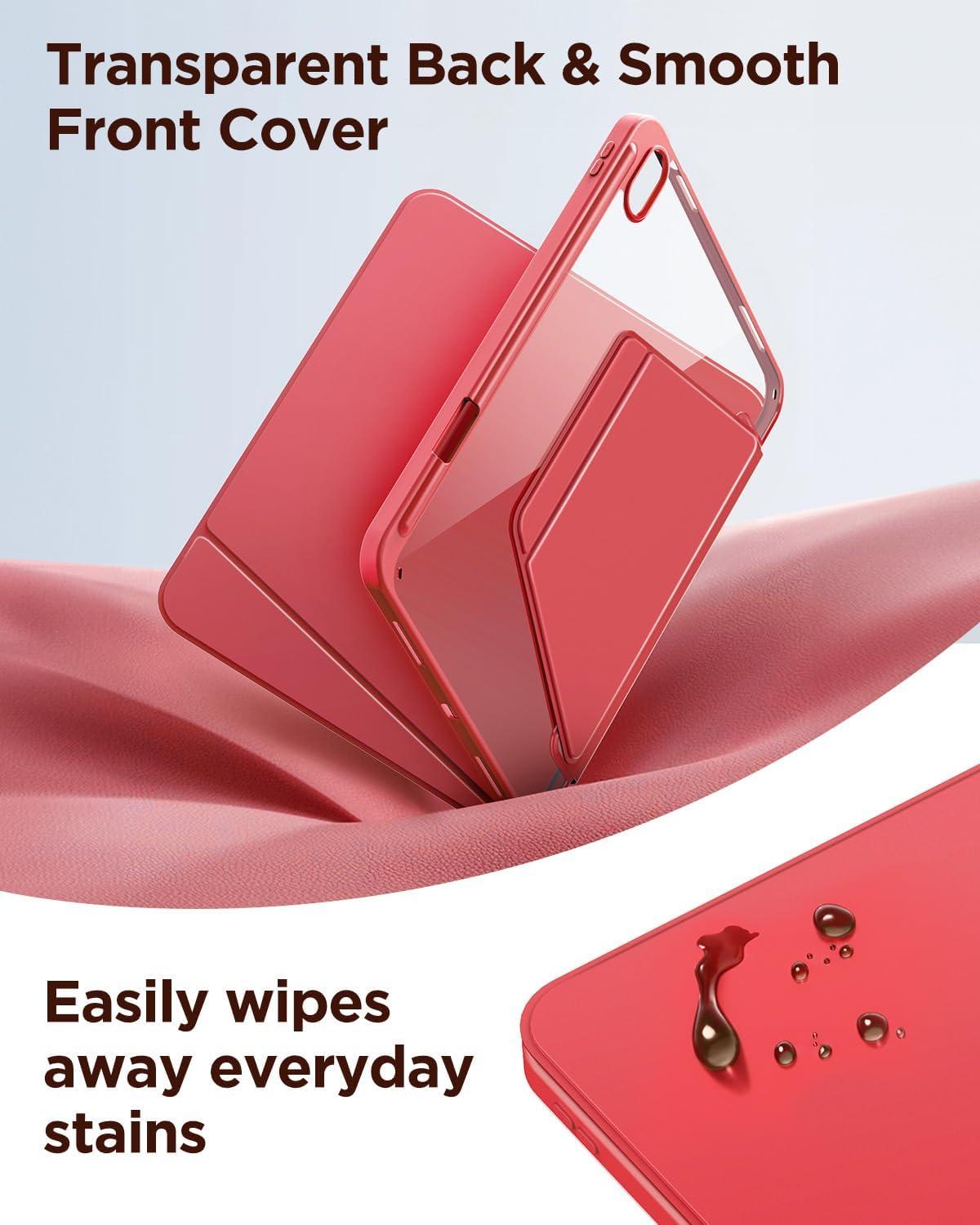 imageCACOE Case for iPad A16 11th10th Generation with Pencil Holder Multiple Angles Magnetic Stand Cover for iPad 1110 Gen 20252022 11109 inch GreyWatermelon Red