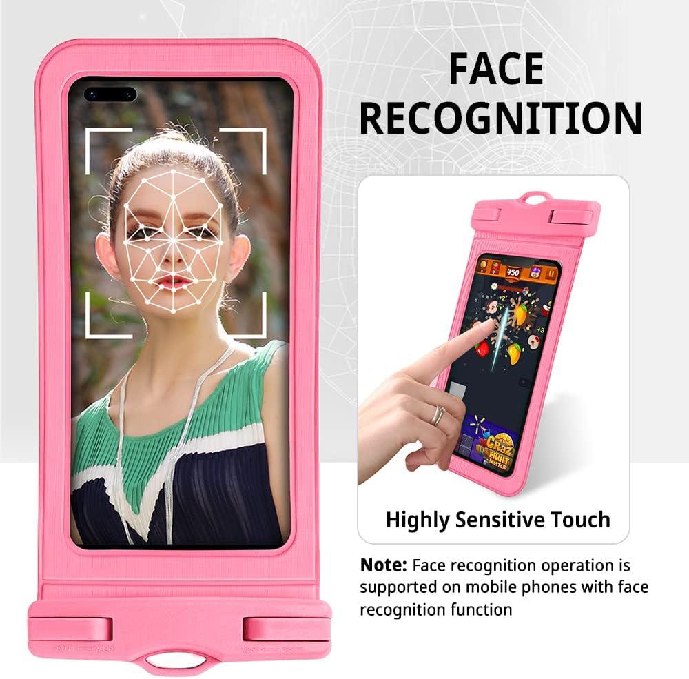 imageCACOE Floatable Floating Universal Waterproof Phone case 2 PackUp to 70quotPhone Pouch with Adjustable Neck LanyardIPX8 Cellphone Dry Bags for Beach Pool SwimmingBlackBlackBlackPink