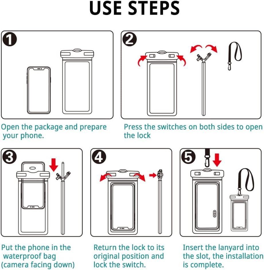imageCACOE Floatable Floating Universal Waterproof Phone case 2 PackUp to 70quotPhone Pouch with Adjustable Neck LanyardIPX8 Cellphone Dry Bags for Beach Pool SwimmingBlackBlackBlackBlack