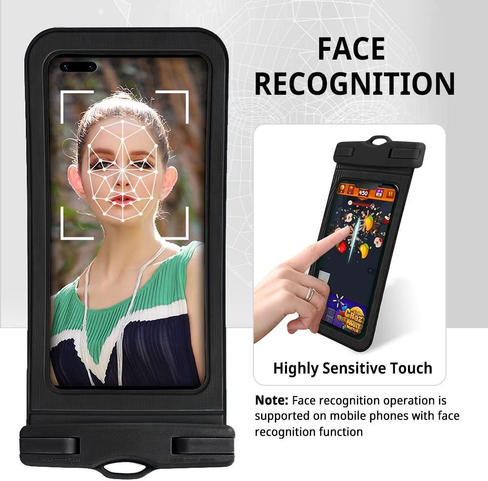 imageCACOE Floatable Floating Universal Waterproof Phone case 2 PackUp to 70quotPhone Pouch with Adjustable Neck LanyardIPX8 Cellphone Dry Bags for Beach Pool SwimmingBlackBlackBlackBlack