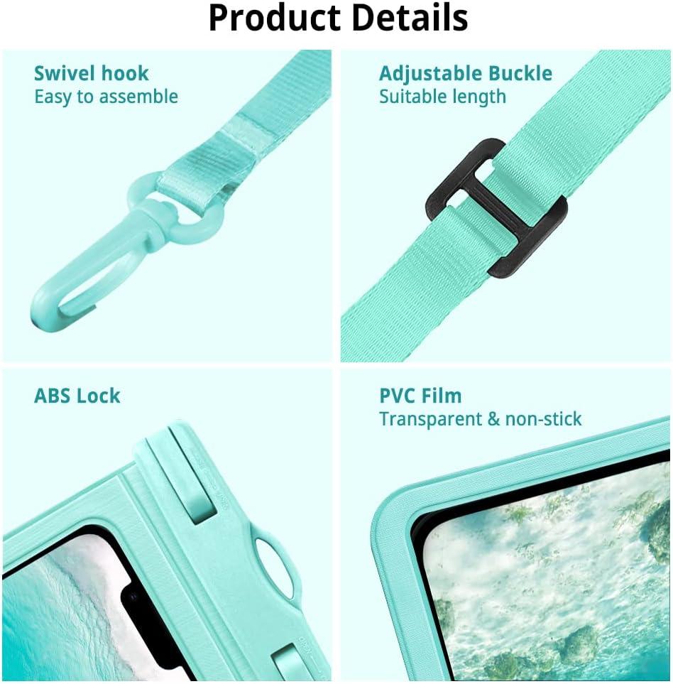 imageCACOE Floatable Floating Universal Waterproof Phone case 2 PackUp to 70quotPhone Pouch with Adjustable Neck LanyardIPX8 Cellphone Dry Bags for Beach Pool SwimmingBlackBlackBlackGreen