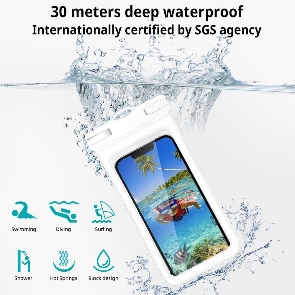 imageCACOE Floatable Floating Universal Waterproof Phone case 2 PackUp to 70quotPhone Pouch with Adjustable Neck LanyardIPX8 Cellphone Dry Bags for Beach Pool SwimmingBlackBlackBlackWhite