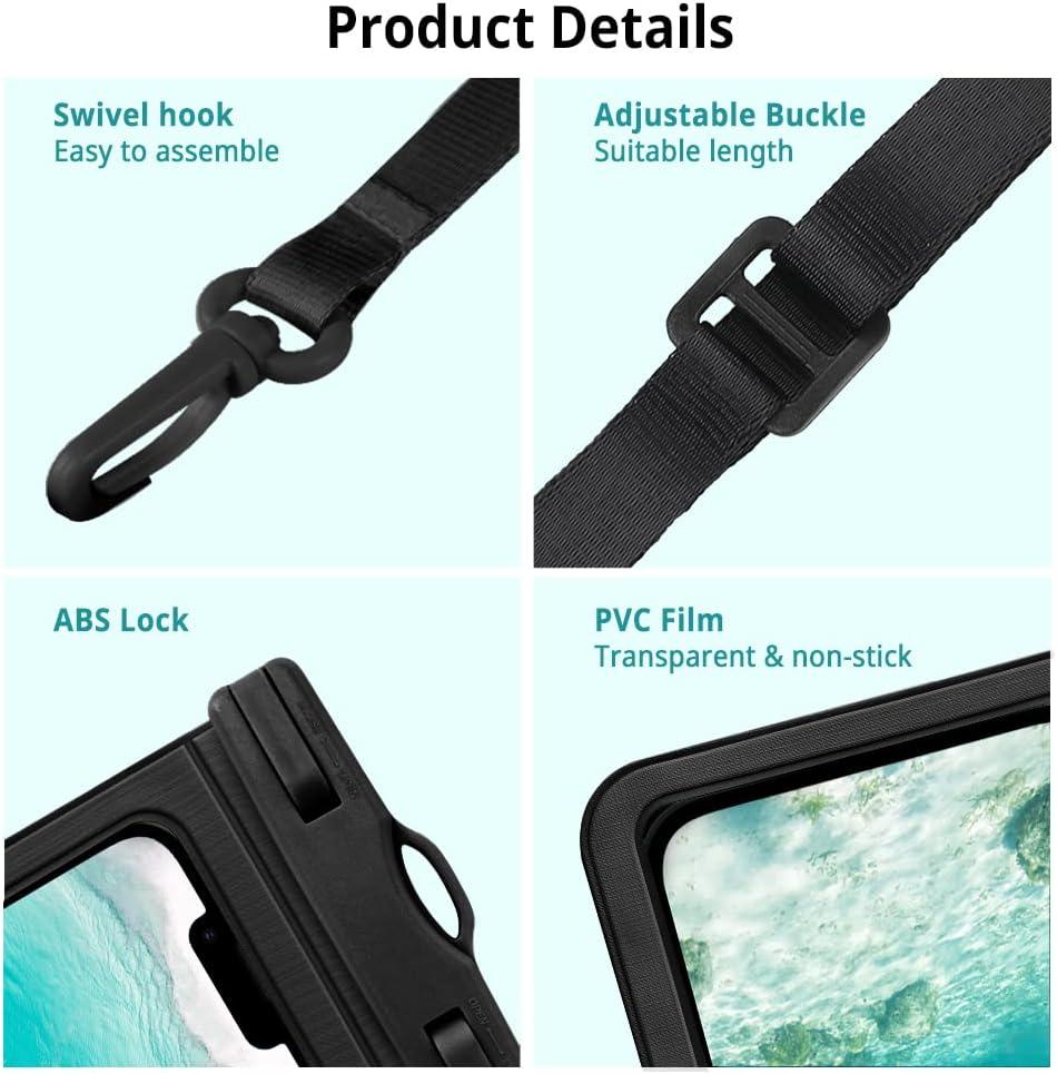 imageCACOE Floatable Floating Universal Waterproof Phone case 2 PackUp to 70quotPhone Pouch with Adjustable Neck LanyardIPX8 Cellphone Dry Bags for Beach Pool SwimmingBlackBlackBlackBlack