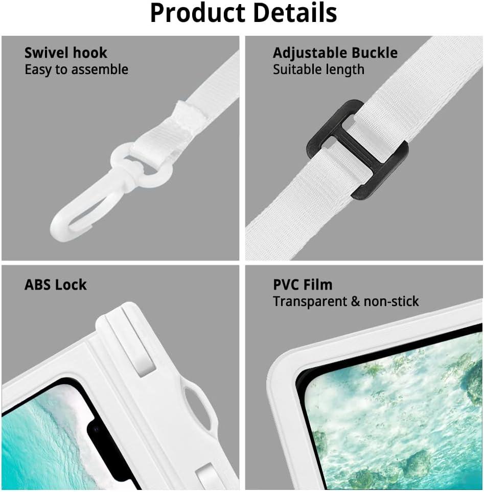 imageCACOE Floatable Floating Universal Waterproof Phone case 2 PackUp to 70quotPhone Pouch with Adjustable Neck LanyardIPX8 Cellphone Dry Bags for Beach Pool SwimmingBlackBlackBlackWhite