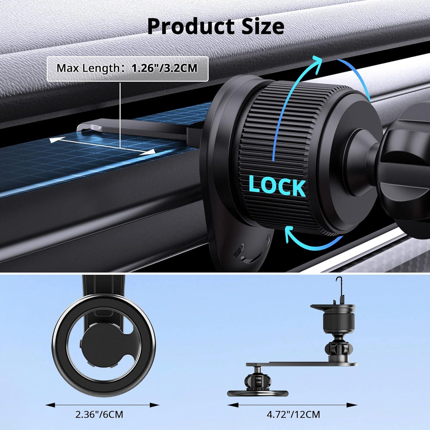 imageCACOE MagSafe Car Vent Phone Mount Magnetic Phone Holder for iPhone 14 13 12 and Android Phones 360 Adjustable Sturdy Magnetic Force Wide Compatibility