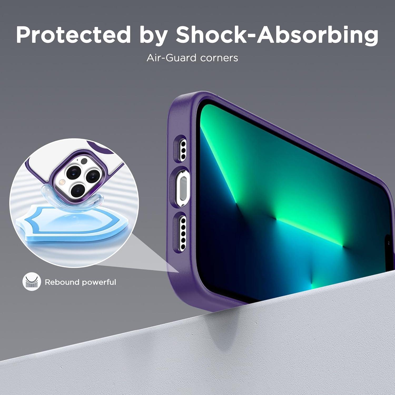 imageCACOE Magnetic Case for iPhone 13 ampamp iPhone 14 61 inchCompatible with MagSafe ampamp Magnetic Car Phone MountNot Yellowing AntiScratch ClearDark Purple