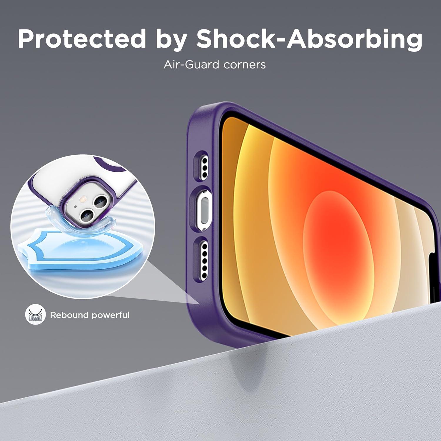 imageCACOE Magnetic Case for iPhone 13 ampamp iPhone 14 61 inchCompatible with MagSafe ampamp Magnetic Car Phone MountNot Yellowing AntiScratch ClearDark Purple