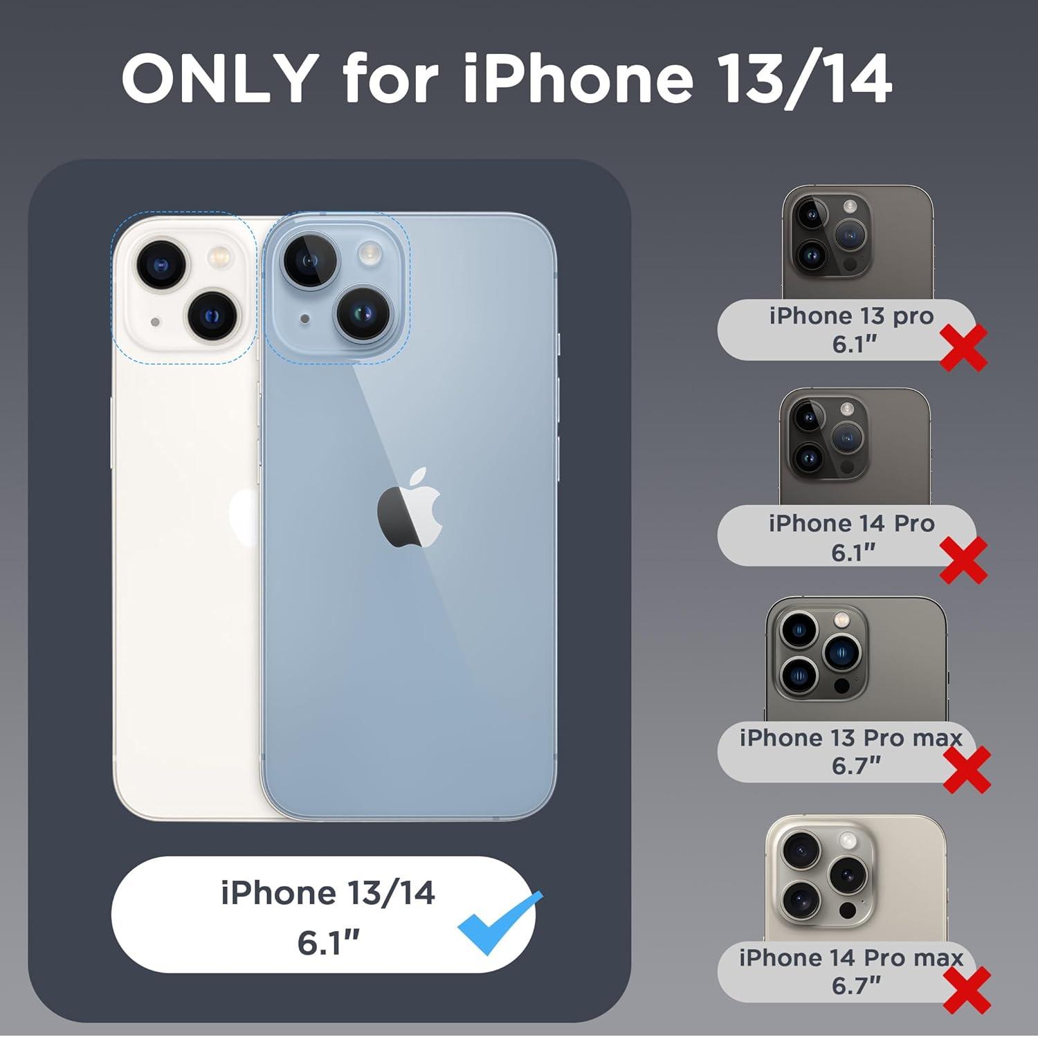 imageCACOE Magnetic Case for iPhone 13 ampamp iPhone 14 61 inchCompatible with MagSafe ampamp Magnetic Car Phone MountNot Yellowing AntiScratch ClearDark Purple