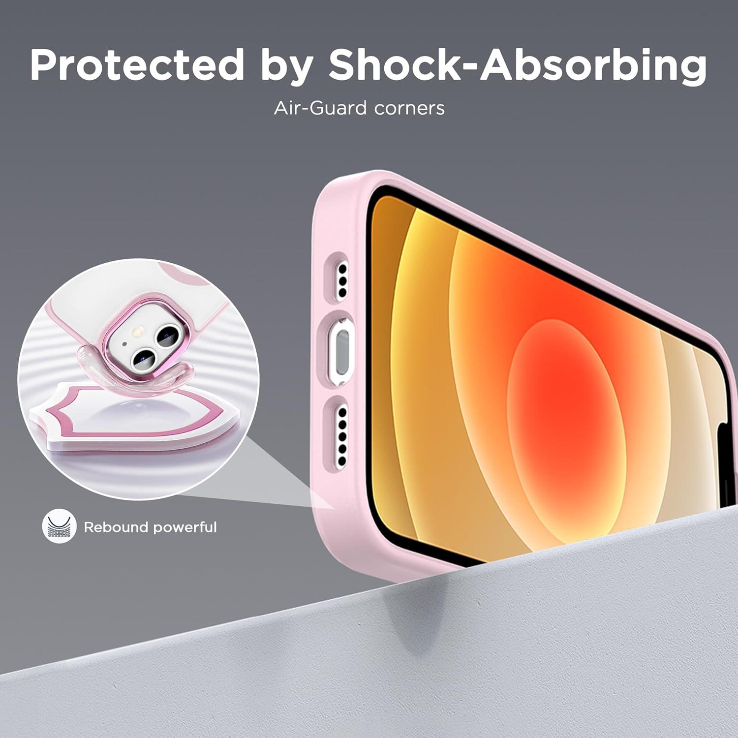 imageCACOE Magnetic Case for iPhone 13 ampamp iPhone 14 61 inchCompatible with MagSafe ampamp Magnetic Car Phone MountNot Yellowing AntiScratch ClearLight Pink