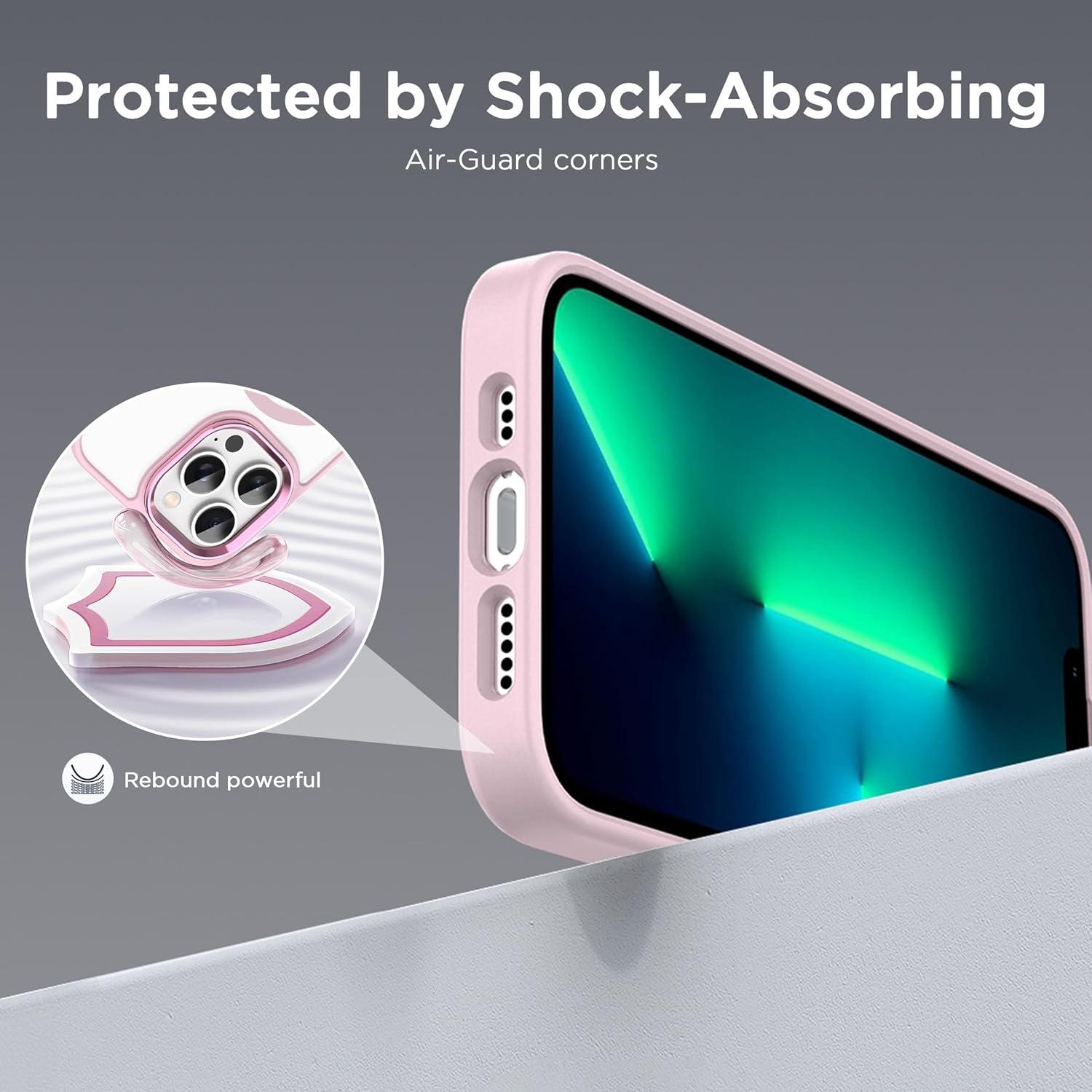 imageCACOE Magnetic Case for iPhone 13 ampamp iPhone 14 61 inchCompatible with MagSafe ampamp Magnetic Car Phone MountNot Yellowing AntiScratch ClearLight Pink