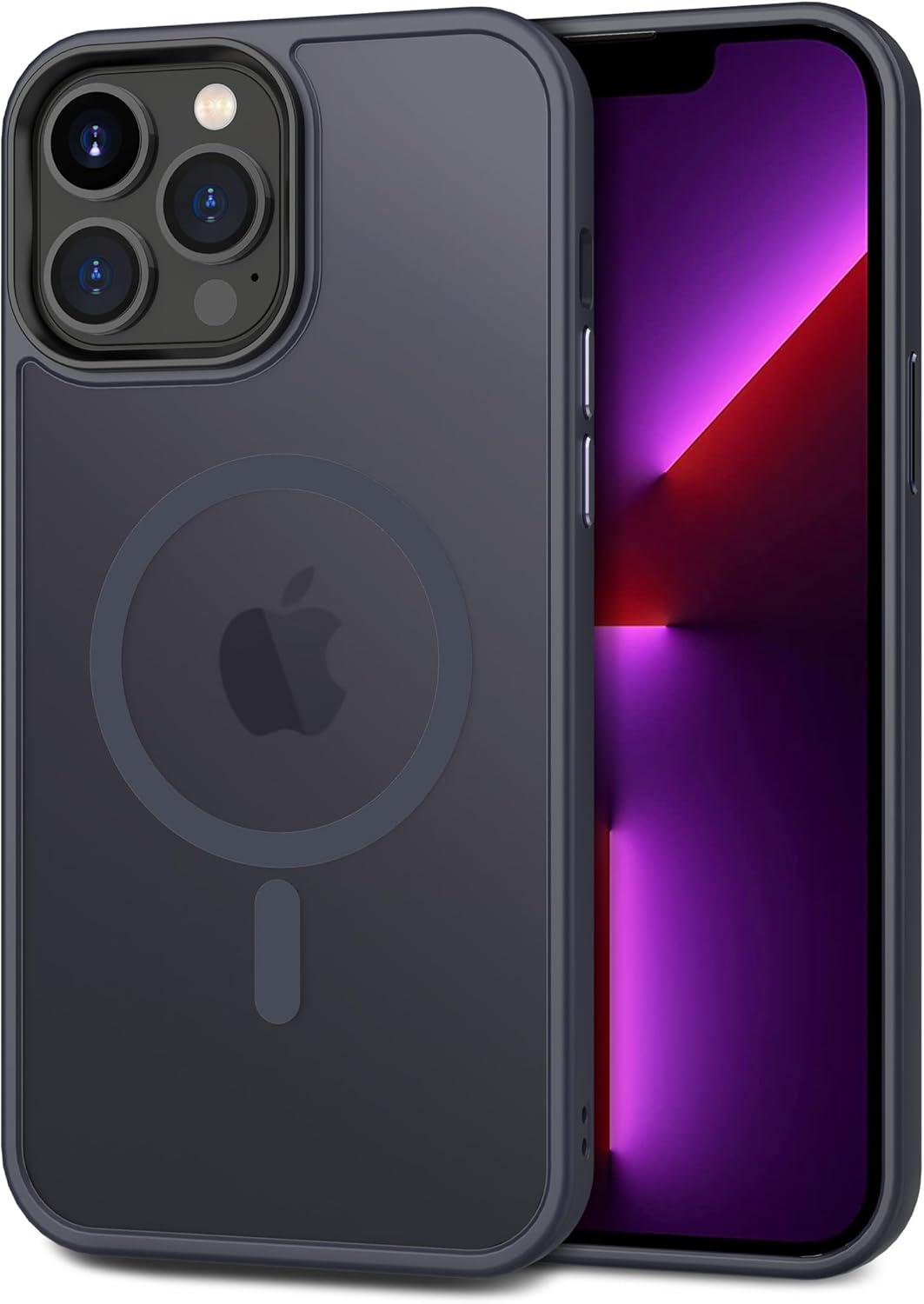 imageCACOE Magnetic Case for iPhone 16 61 inch Compatible with MagSafe Thin Slim Fit AntiFingerprint Shockproof Bumper TPU Protective Cover for Women Men GirlsMatte BlackDark Blue