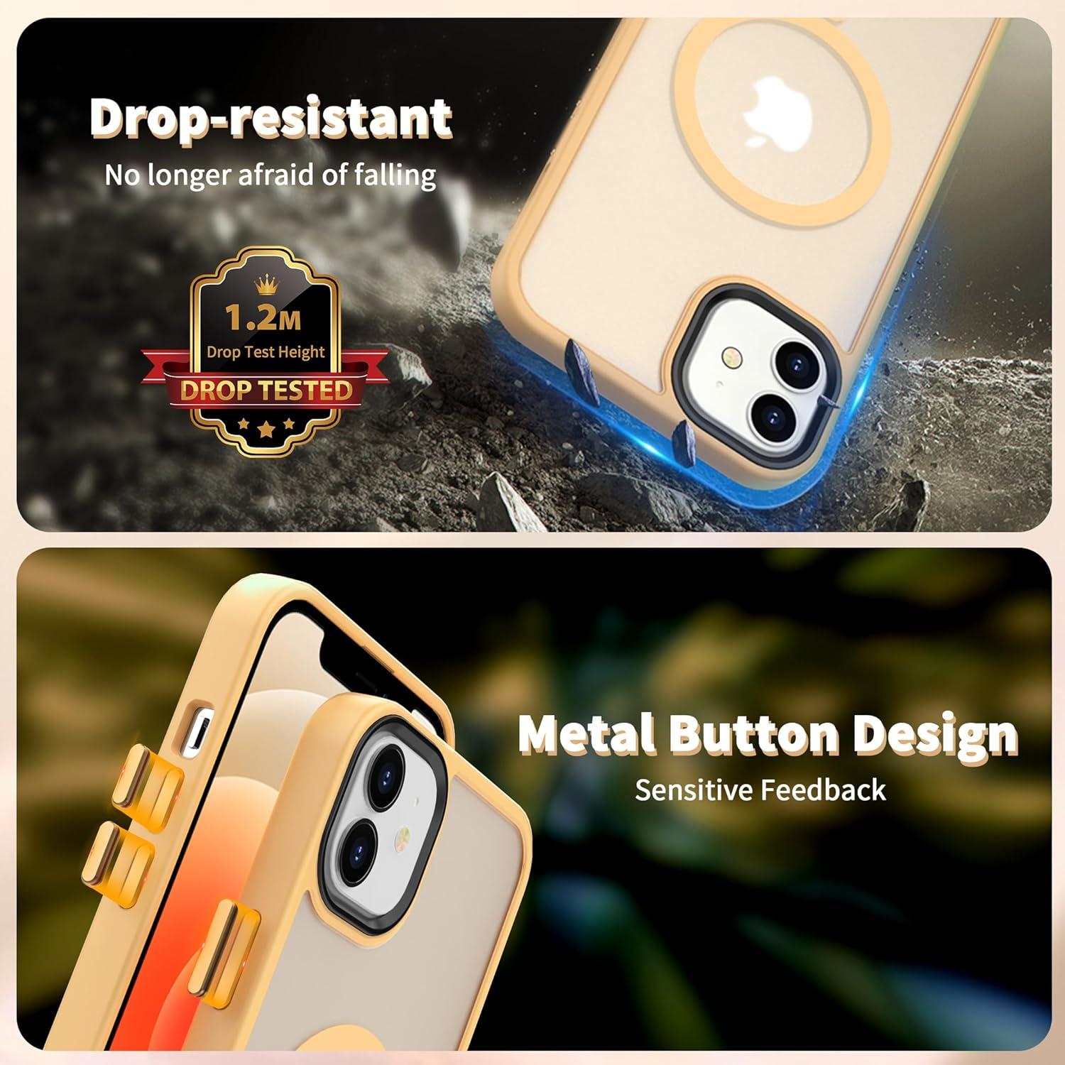 imageCACOE Magnetic Case for iPhone 16 61 inch Compatible with MagSafe Thin Slim Fit AntiFingerprint Shockproof Bumper TPU Protective Cover for Women Men GirlsMatte BlackYellow