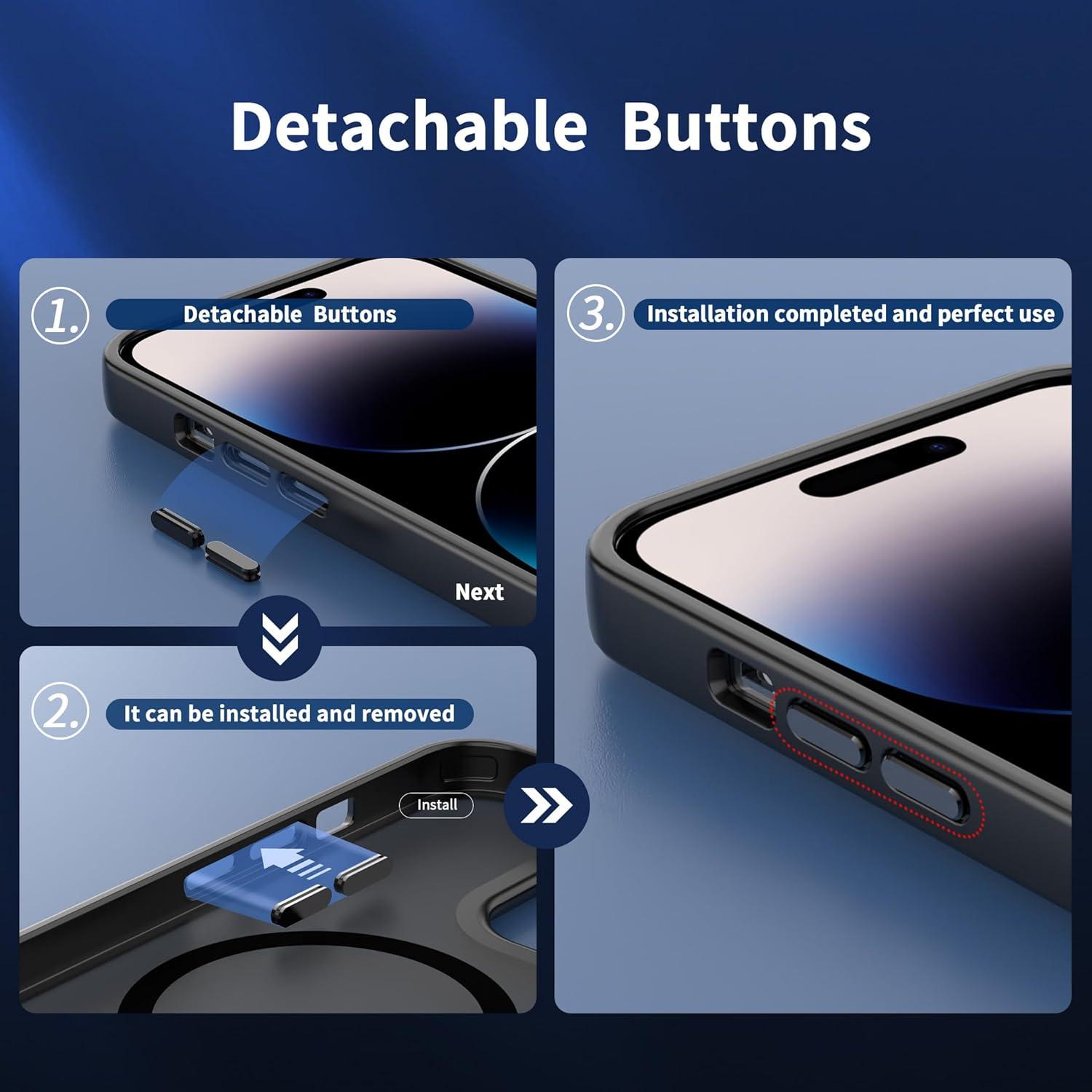 imageCACOE Magnetic Case for iPhone 16 61 inch Compatible with MagSafe Thin Slim Fit AntiFingerprint Shockproof Bumper TPU Protective Cover for Women Men GirlsMatte BlackDark Blue