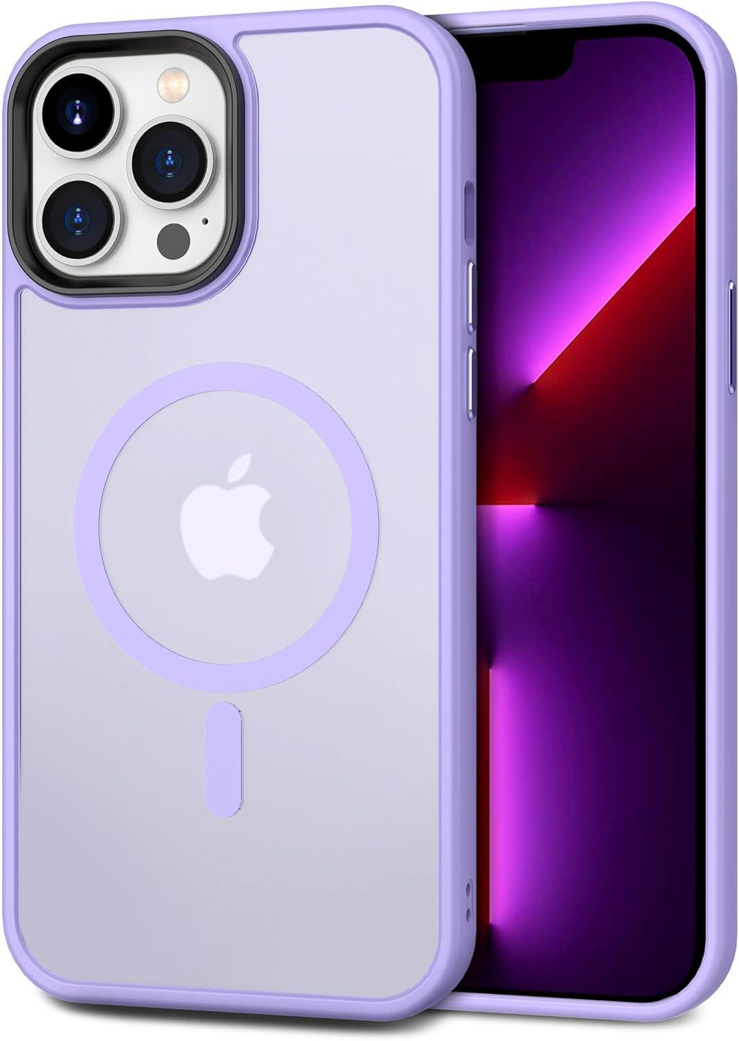 imageCACOE Magnetic Case for iPhone 16 61 inch Compatible with MagSafe Thin Slim Fit AntiFingerprint Shockproof Bumper TPU Protective Cover for Women Men GirlsMatte BlackLight Purple