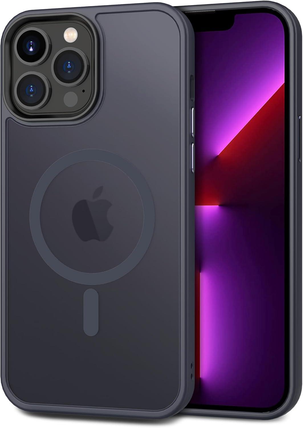 imageCACOE Magnetic Case for iPhone 16 61 inch Compatible with MagSafe Thin Slim Fit AntiFingerprint Shockproof Bumper TPU Protective Cover for Women Men GirlsMatte BlackDark Blue