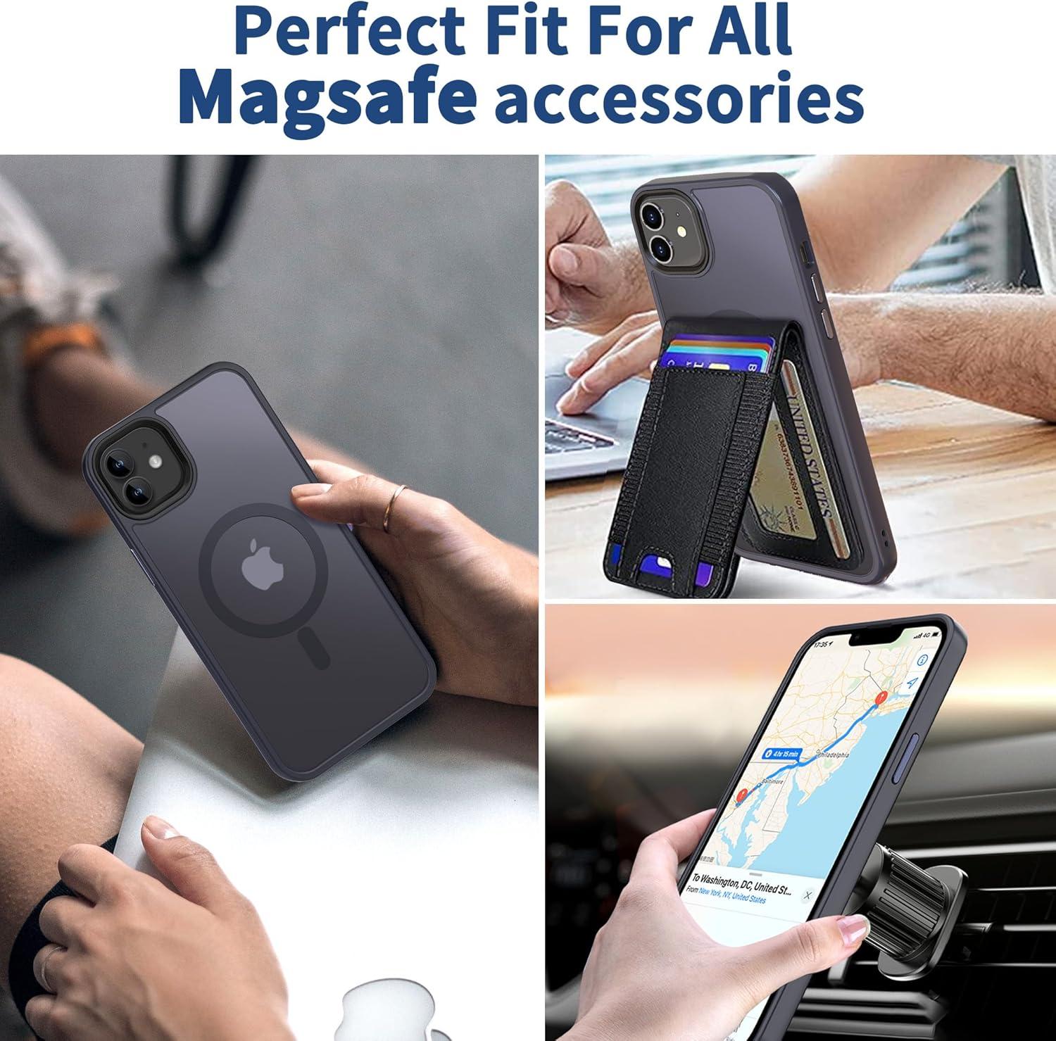 imageCACOE Magnetic Case for iPhone 16 61 inch Compatible with MagSafe Thin Slim Fit AntiFingerprint Shockproof Bumper TPU Protective Cover for Women Men GirlsMatte BlackDark Blue