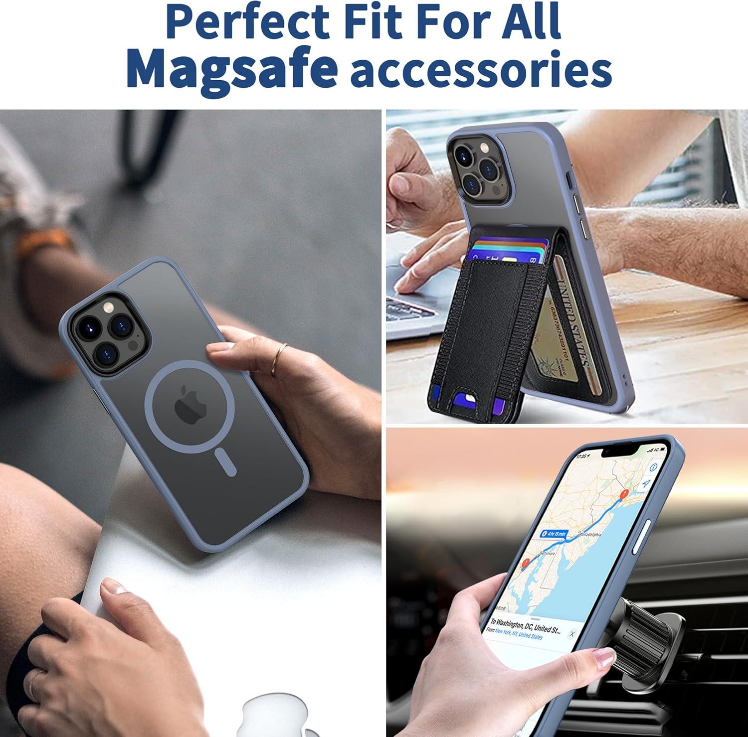 imageCACOE Magnetic Case for iPhone 16 61 inch Compatible with MagSafe Thin Slim Fit AntiFingerprint Shockproof Bumper TPU Protective Cover for Women Men GirlsMatte BlackLight Blue