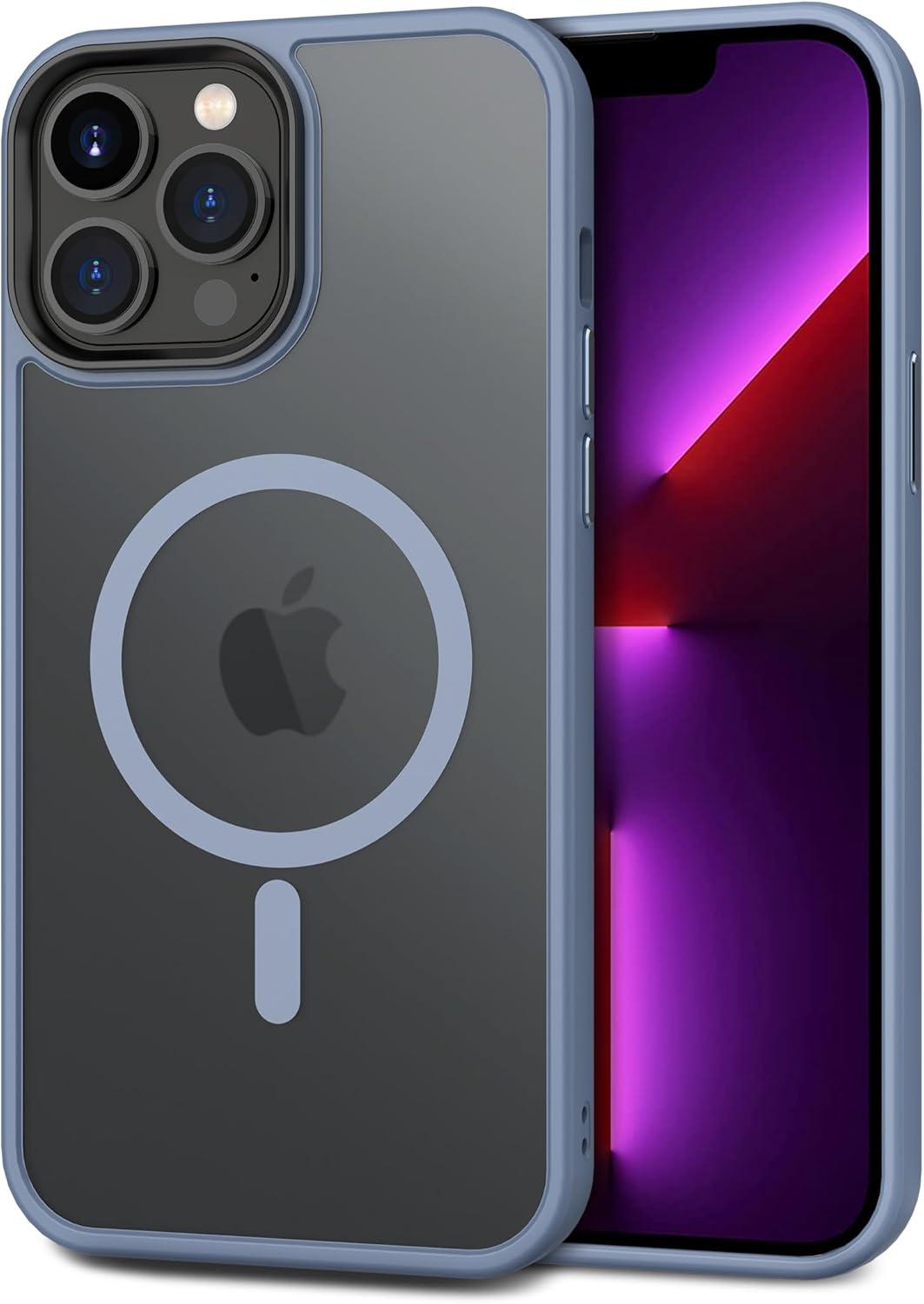 imageCACOE Magnetic Case for iPhone 16 61 inch Compatible with MagSafe Thin Slim Fit AntiFingerprint Shockproof Bumper TPU Protective Cover for Women Men GirlsMatte BlackLight Blue