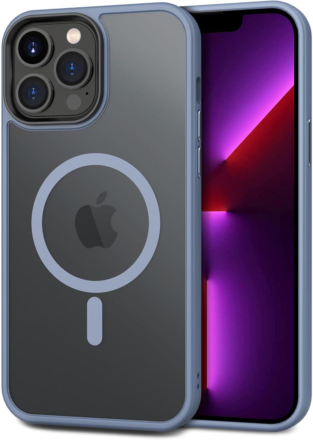 imageCACOE Magnetic Case for iPhone 16 61 inch Compatible with MagSafe Thin Slim Fit AntiFingerprint Shockproof Bumper TPU Protective Cover for Women Men GirlsMatte BlackLight Blue