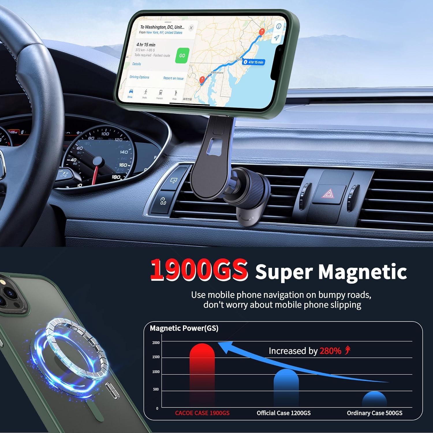 imageCACOE Magnetic Case for iPhone 16 61 inch Compatible with MagSafe Thin Slim Fit AntiFingerprint Shockproof Bumper TPU Protective Cover for Women Men GirlsMatte BlackDark Green