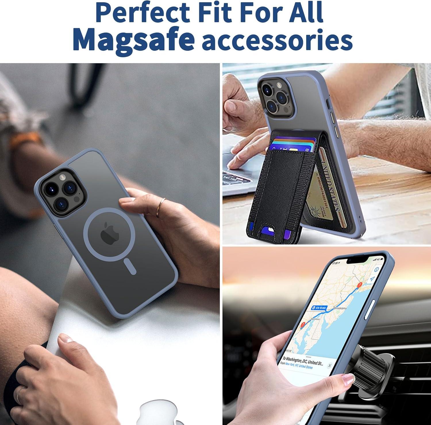 imageCACOE Magnetic Case for iPhone 16 61 inch Compatible with MagSafe Thin Slim Fit AntiFingerprint Shockproof Bumper TPU Protective Cover for Women Men GirlsMatte BlackLight Blue