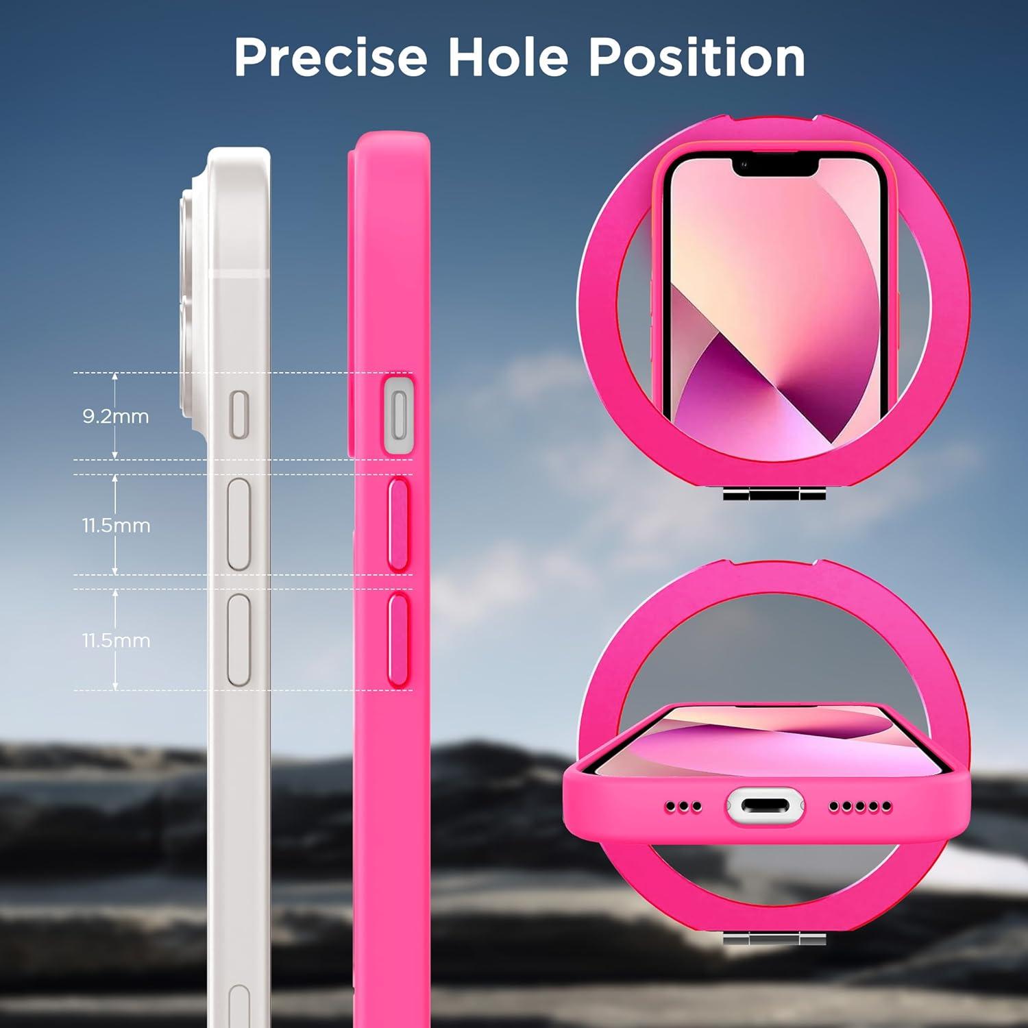 imageCACOE Magnetic Case for iPhone 16 61 inch with 360 Rotatable Ring Stand Compatible with MagSafe Car Phone Mount Cases Cover Phone Holder for Desk MeetingVideosMatte BlackRose