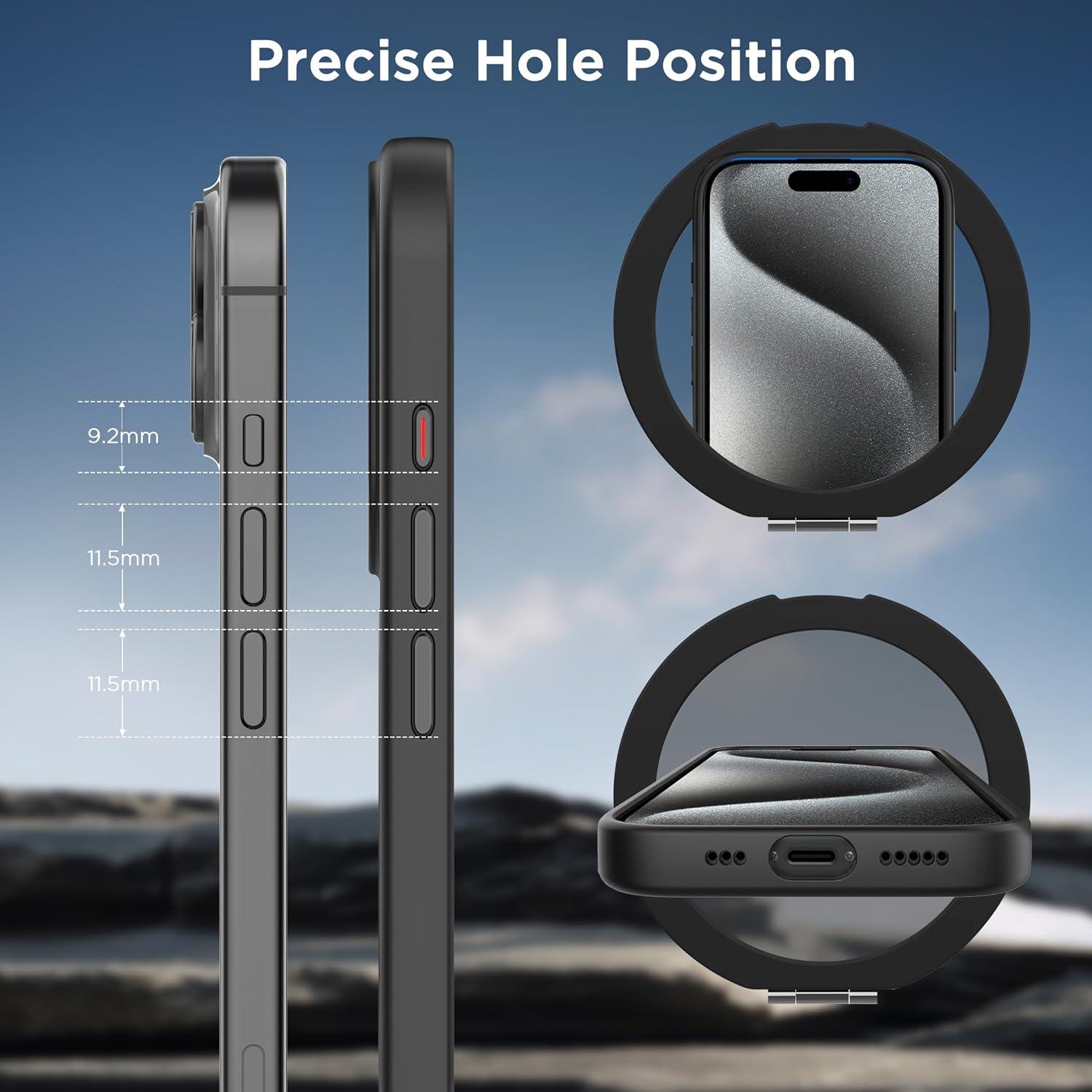 imageCACOE Magnetic Case for iPhone 16 61 inch with 360 Rotatable Ring Stand Compatible with MagSafe Car Phone Mount Cases Cover Phone Holder for Desk MeetingVideosMatte BlackMatte Black