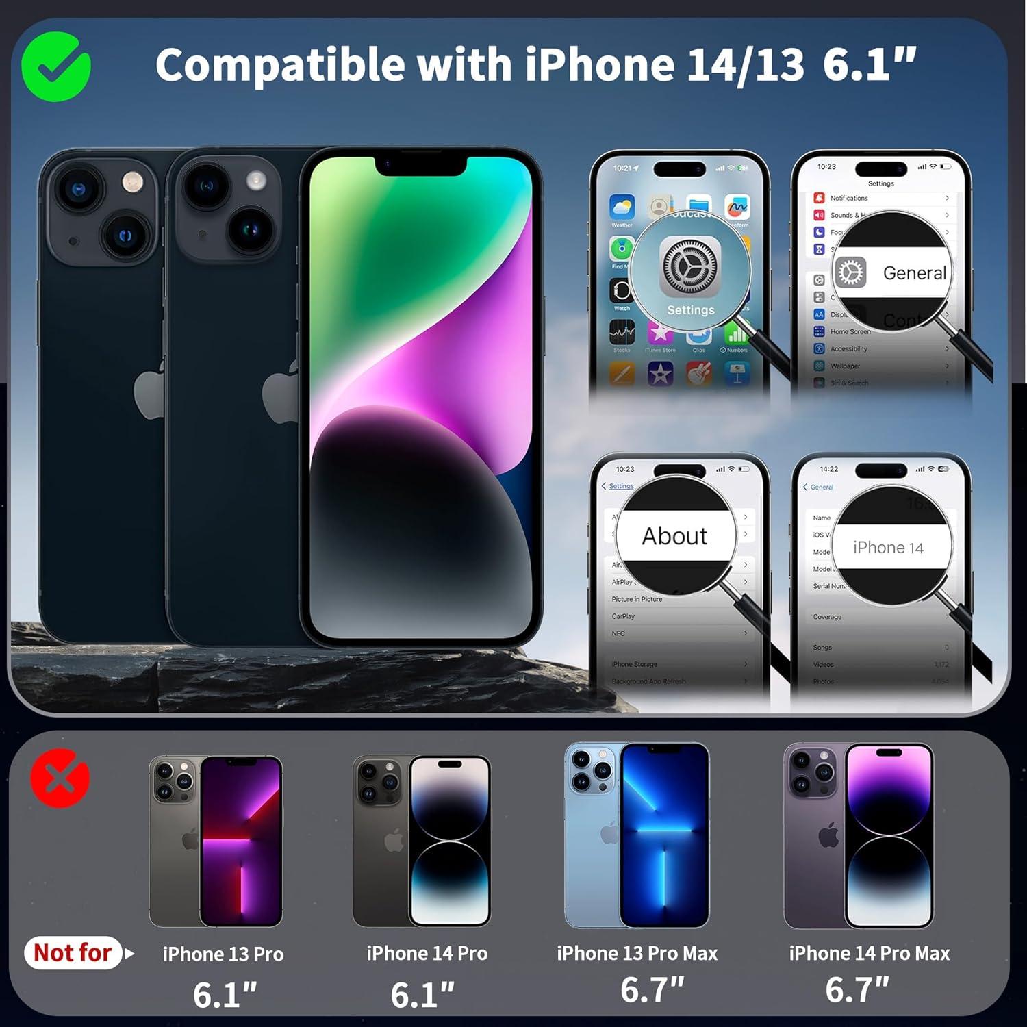 imageCACOE Magnetic Case for iPhone 16 61 inch with 360 Rotatable Ring Stand Compatible with MagSafe Car Phone Mount Cases Cover Phone Holder for Desk MeetingVideosMatte BlackDark Blue