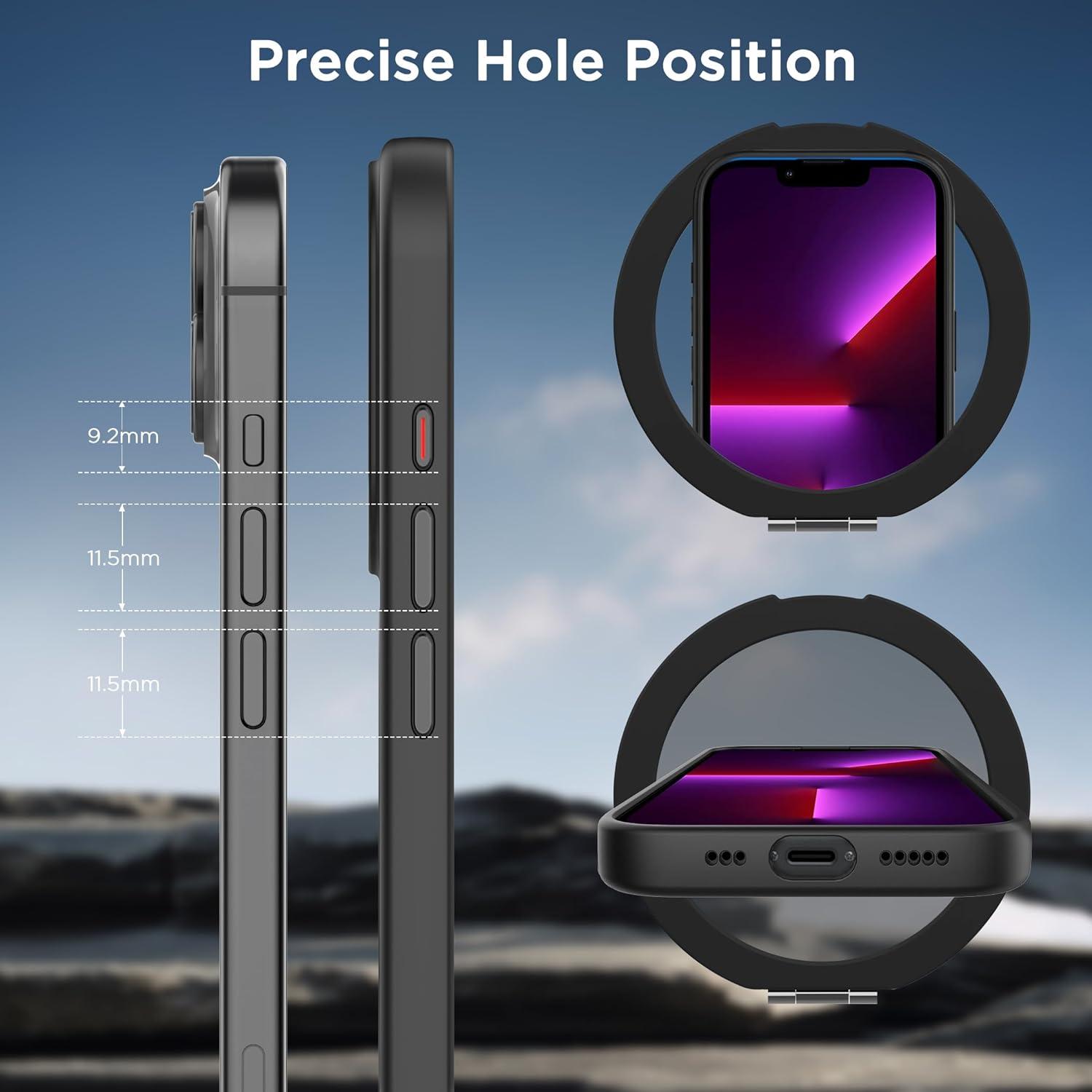 imageCACOE Magnetic Case for iPhone 16 61 inch with 360 Rotatable Ring Stand Compatible with MagSafe Car Phone Mount Cases Cover Phone Holder for Desk MeetingVideosMatte BlackMatte Black