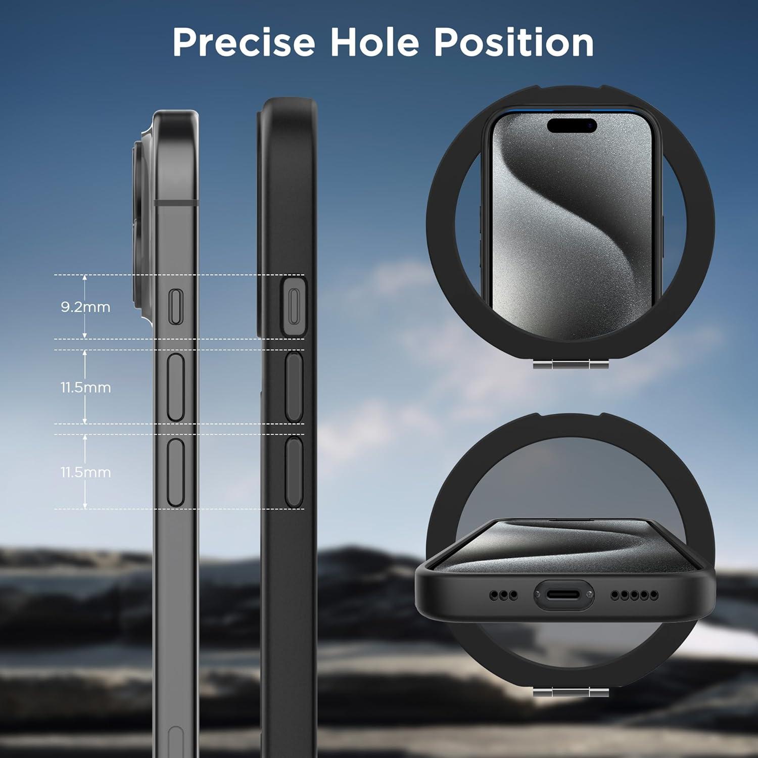 imageCACOE Magnetic Case for iPhone 16 61 inch with 360 Rotatable Ring Stand Compatible with MagSafe Car Phone Mount Cases Cover Phone Holder for Desk MeetingVideosMatte BlackMatte Black