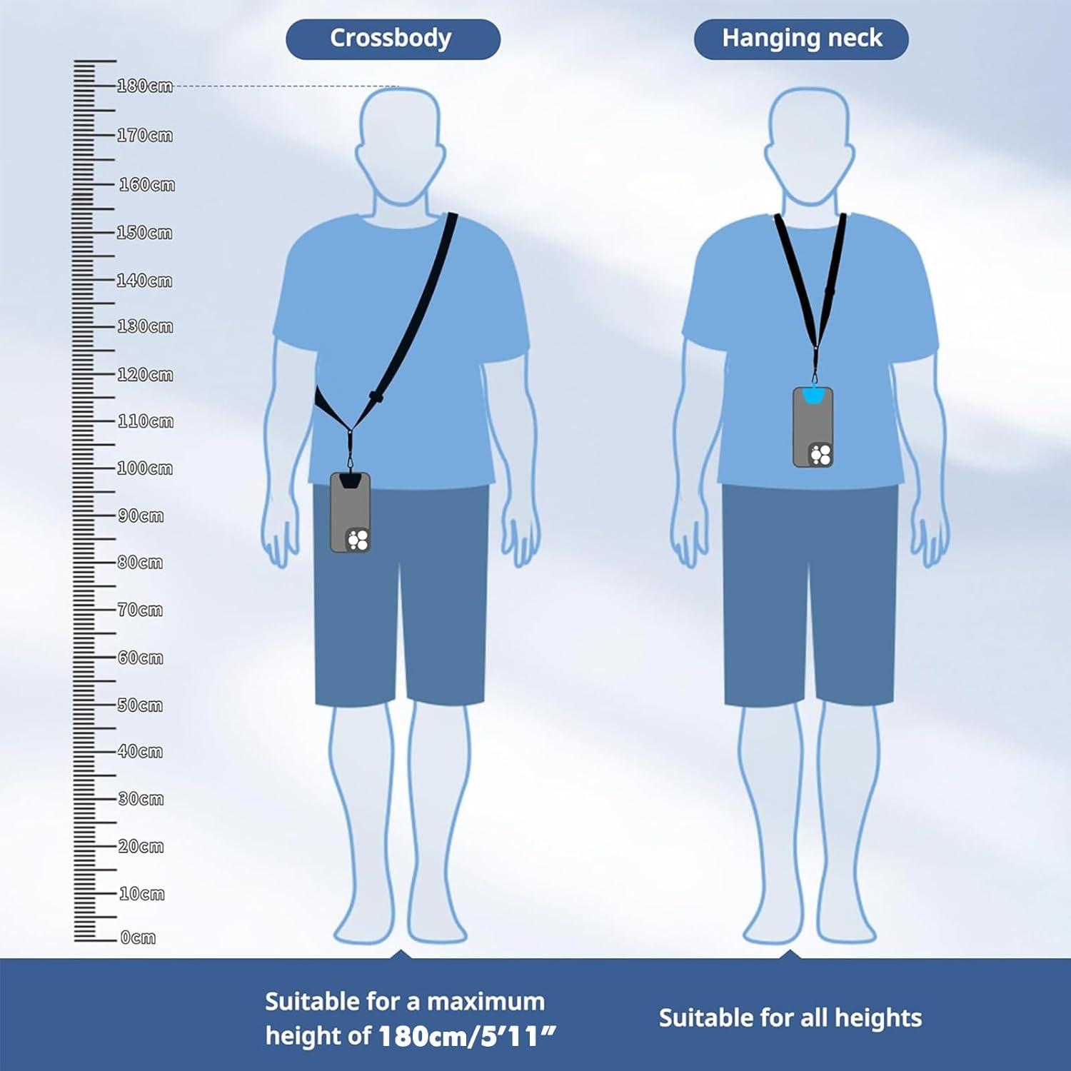 imageCACOE Phone Lanyard 2 Pack2 Adjustable Neck Strap2 Phone PatchesUniversal Cell Phone Multifuctional Patch Lanyards Compatible with Most SmartphonesBlackGrayBlackgray 2