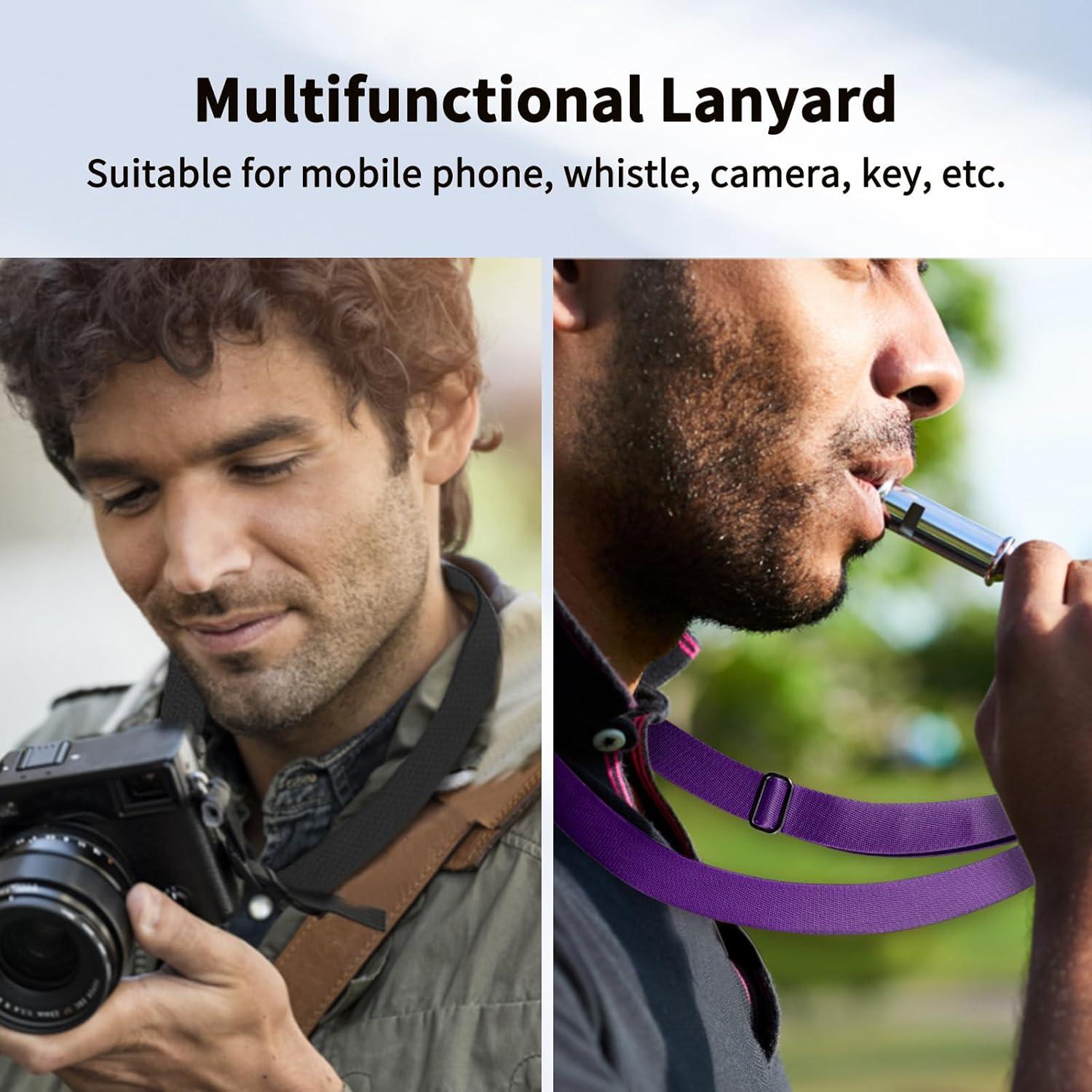 imageCACOE Phone Lanyard 2 Pack2 Adjustable Neck Strap2 Phone PatchesUniversal Cell Phone Multifuctional Patch Lanyards Compatible with Most SmartphonesBlackGrayBlackpurple