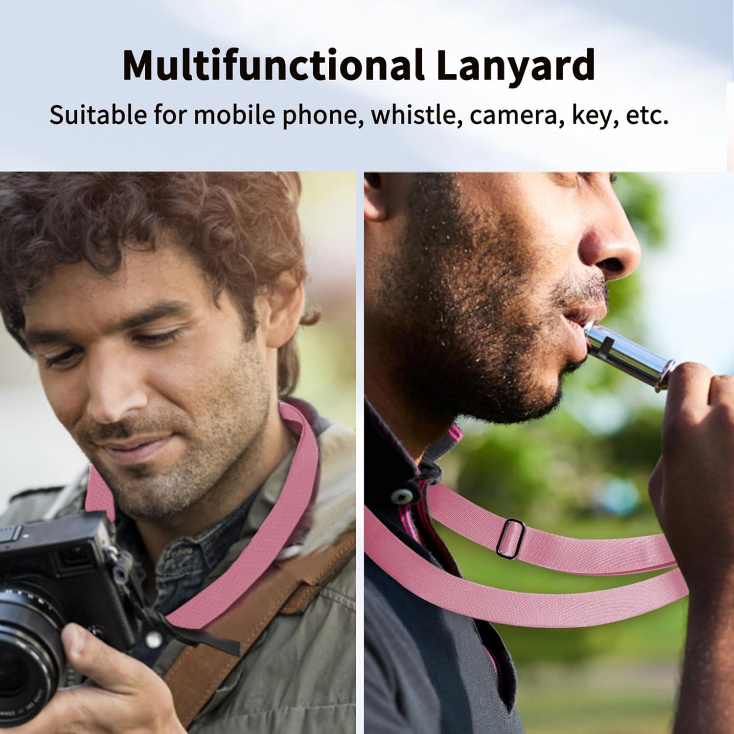 imageCACOE Phone Lanyard 2 Pcs1 Pcs Adjustable Neck Strap1 Pcs Wrist Strap2 PadsUniversal Crossbody Multifuctional Cell Phone Lanyards Compatible with Most SmartphonesBlackPink