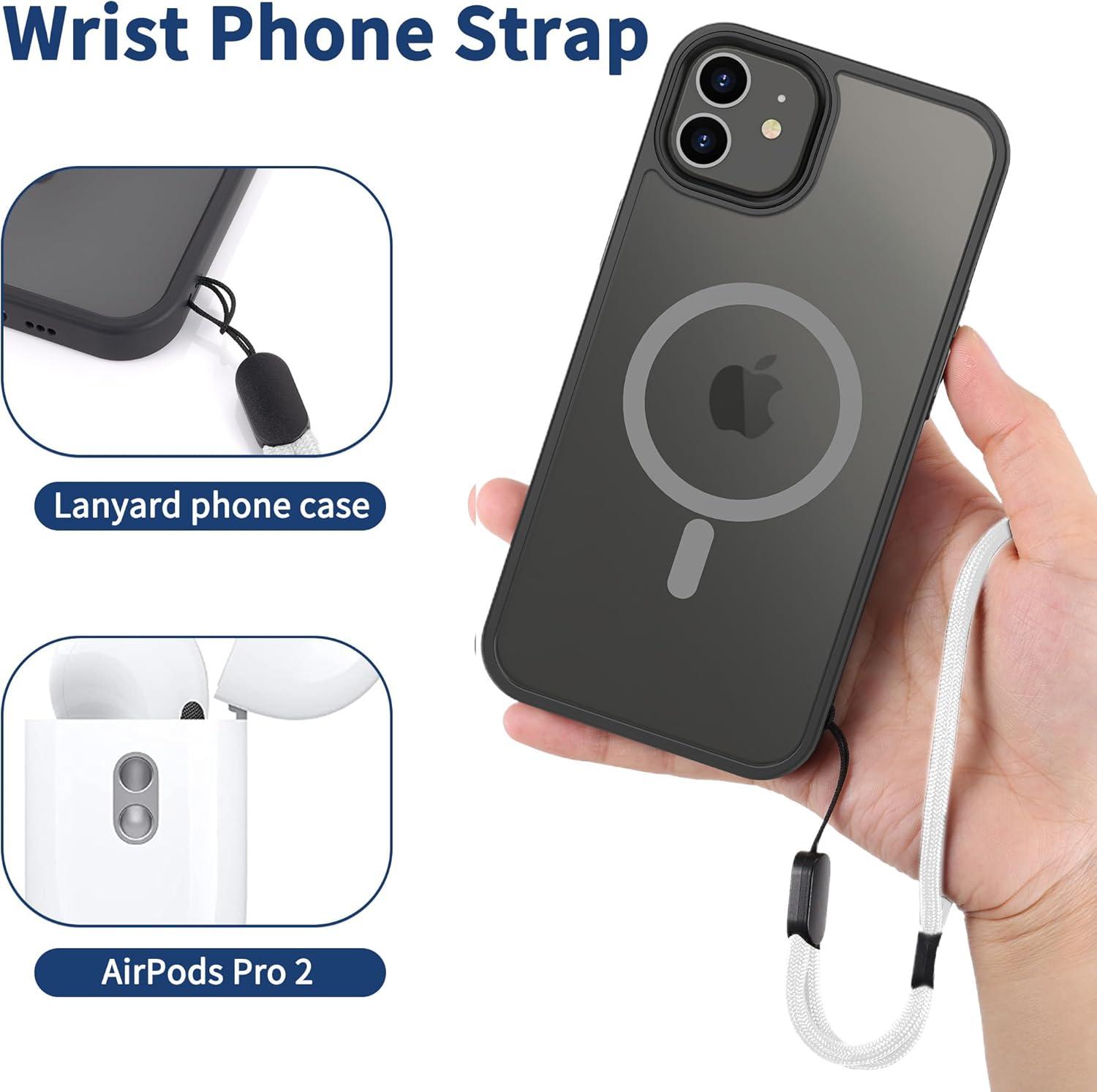 imageCACOE Phone Lanyard2 PCS Adjustable Neck StrapUniversal Crossbody Multifuctional Cell Phone Lanyards Compatible with Most SmartphonesBlackLight BlueWhite