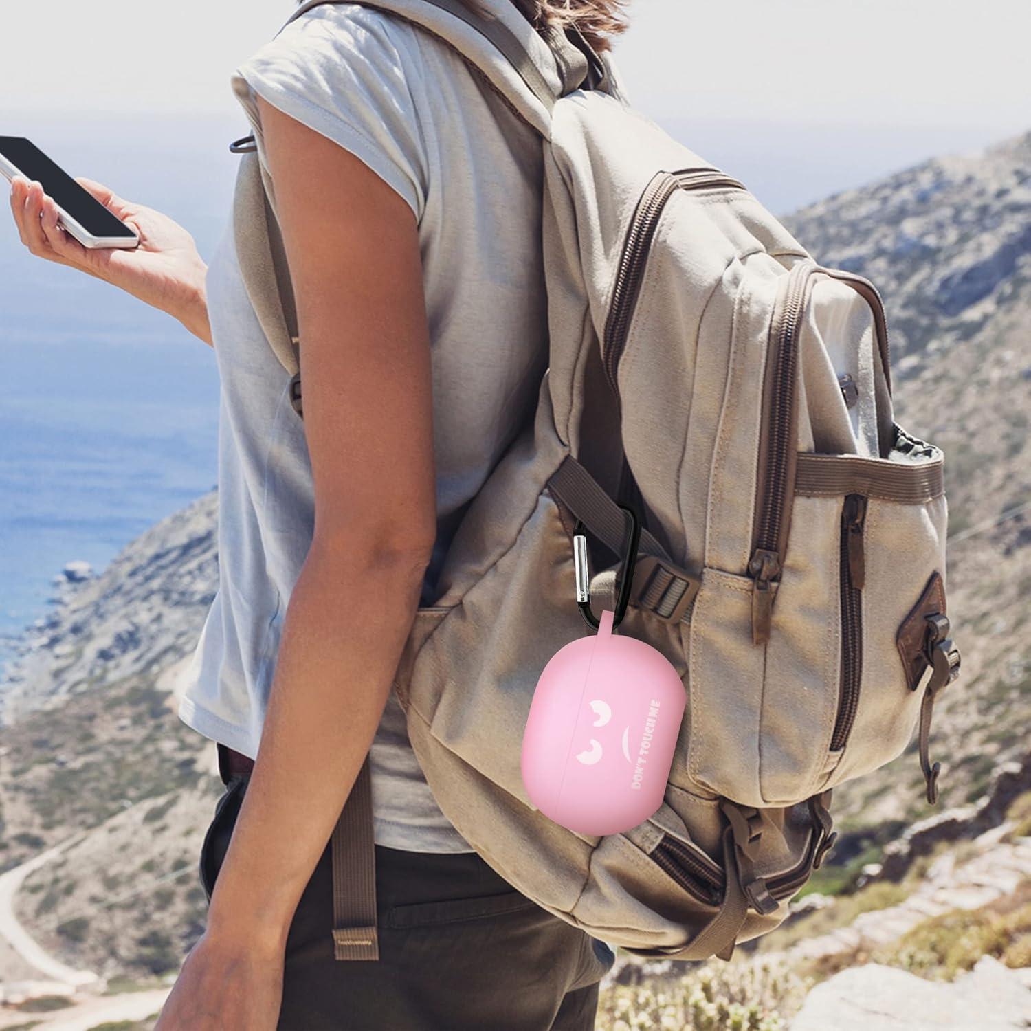 imageCACOE Silicone Case Cover for Beats Studio BudsBeats Studio Buds 2023Protective Skin Beats Studio Buds Cases Shockproof Cute Funny Print Accessories with KeychainPink