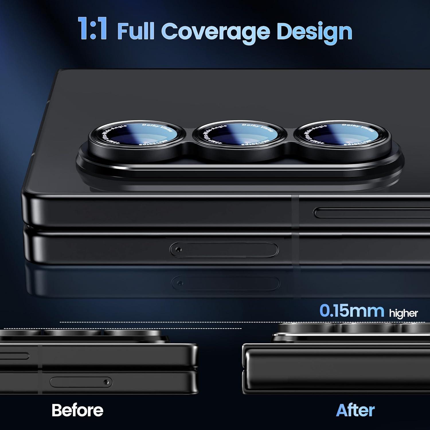 imageCACOE for iPhone 14 Pro14 Pro Max16 Pro16 Pro Max Camera Lens Protector Metal Frame Tempered Glass Cover AntiScratch DropProofStrongAdhesion Camera Screen CoverBlackglossy black