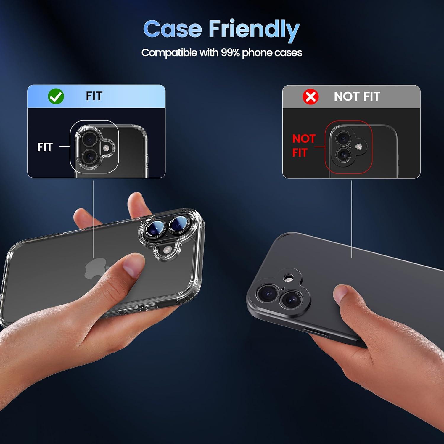 imageCACOE for iPhone 14 Pro14 Pro Max16 Pro16 Pro Max Camera Lens Protector Metal Frame Tempered Glass Cover AntiScratch DropProofStrongAdhesion Camera Screen CoverBlackBlack