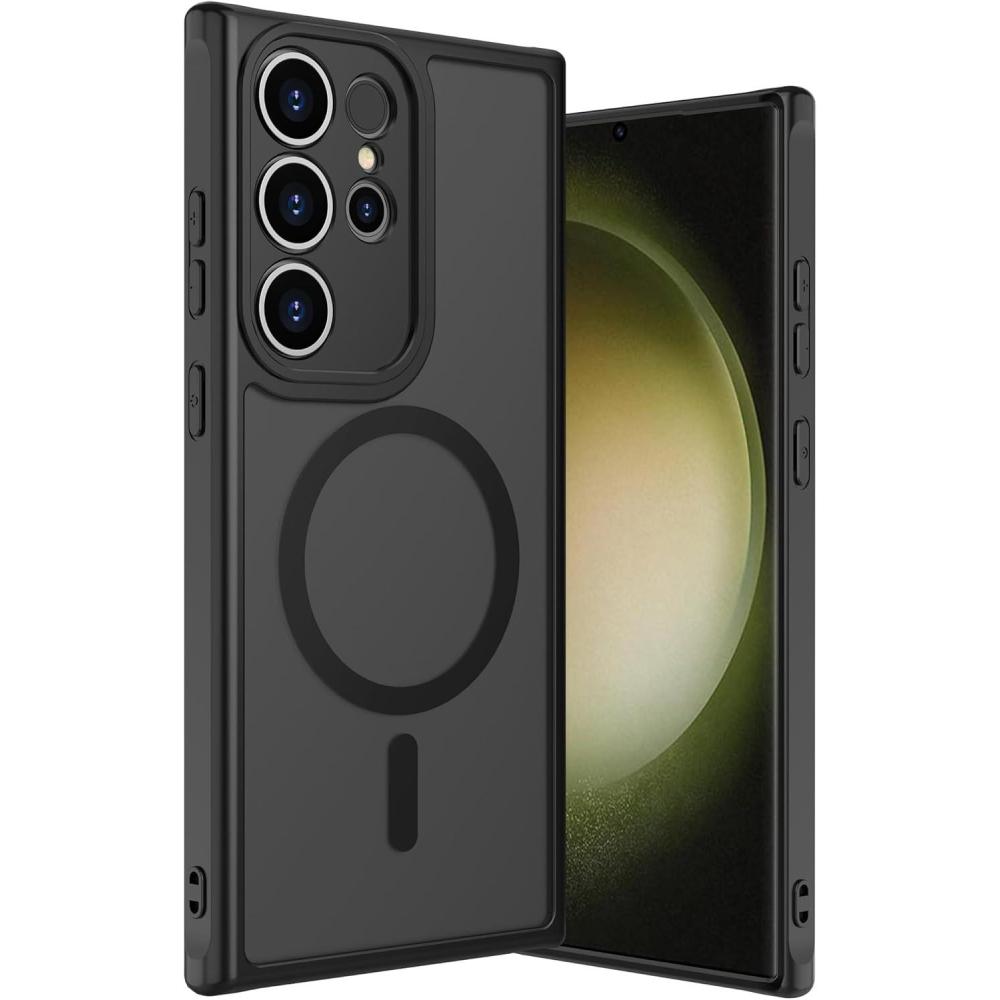 imageCACOE Magnetic Case for Samsung Galaxy S23 Ultra 5G 68 inchCompatible with MagSafe ampamp Magnetic Car Phone MountAntiFingerprint TPU Thin Phone Cases Cover Protective Shockproof Black CSXS23UBMAC