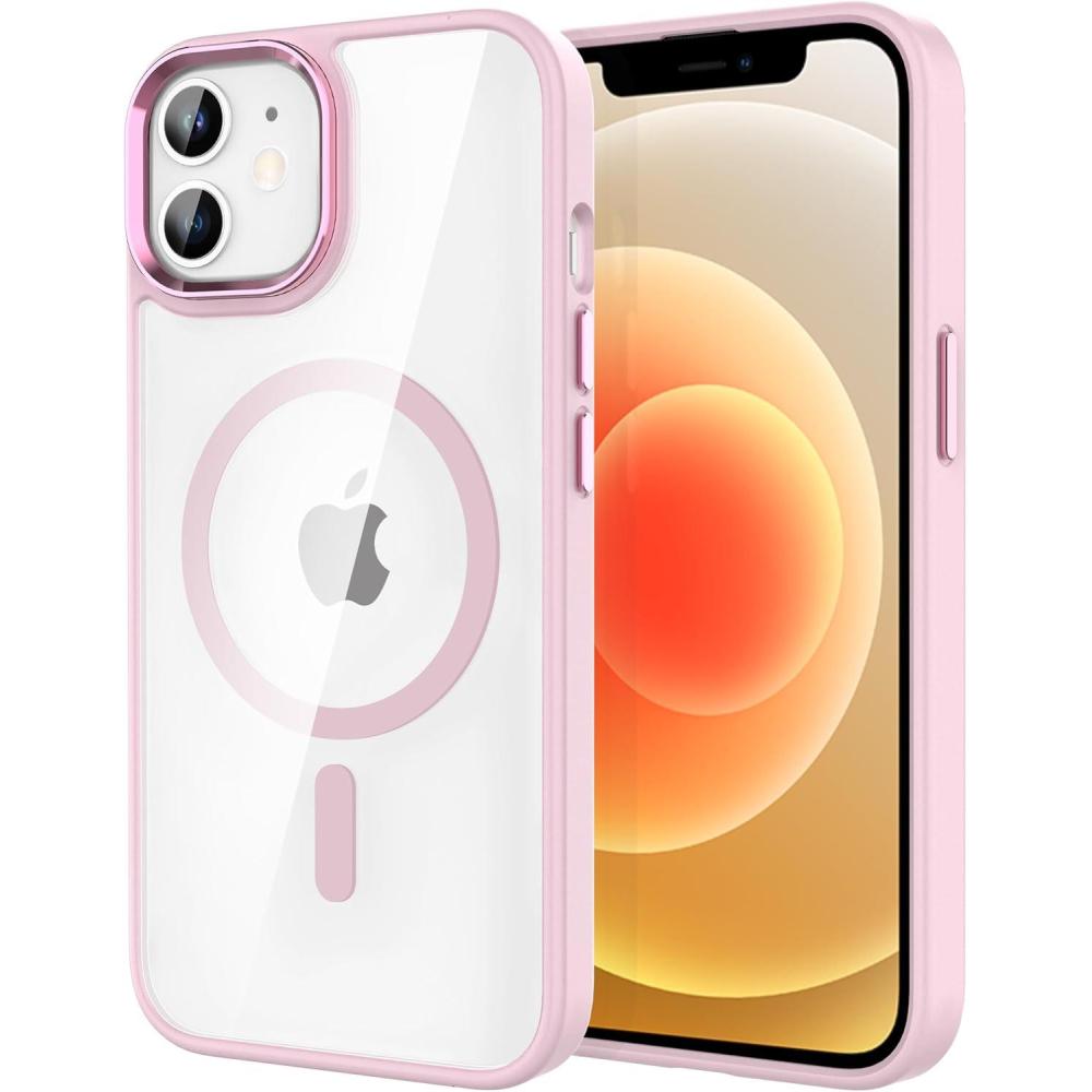 imageCACOE Magnetic Case for iPhone 13 ampamp iPhone 14 61 inchCompatible with MagSafe ampamp Magnetic Car Phone MountNot Yellowing AntiScratch ClearLight Pink