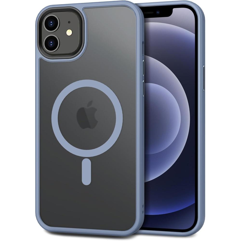 imageCACOE Magnetic Case for iPhone 16 61 inch Compatible with MagSafe Thin Slim Fit AntiFingerprint Shockproof Bumper TPU Protective Cover for Women Men GirlsMatte BlackLight Blue