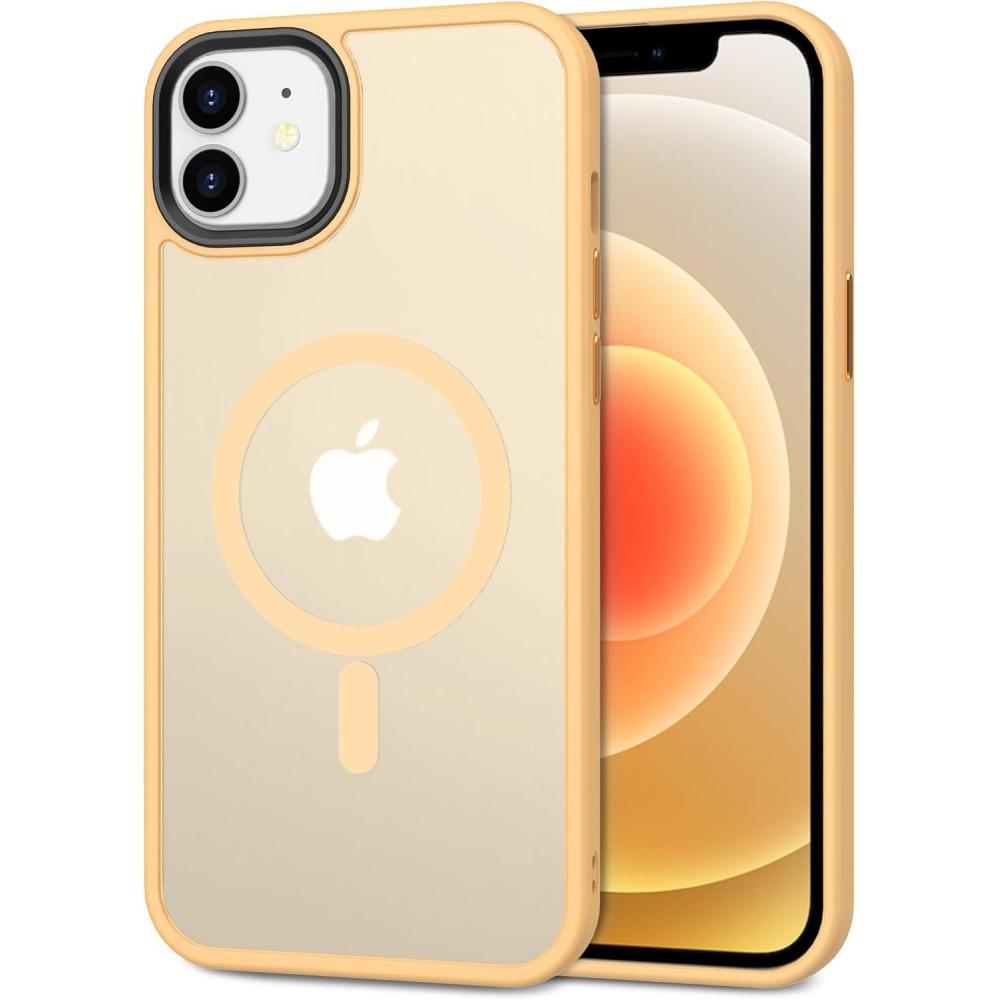 imageCACOE Magnetic Case for iPhone 16 61 inch Compatible with MagSafe Thin Slim Fit AntiFingerprint Shockproof Bumper TPU Protective Cover for Women Men GirlsMatte BlackYellow