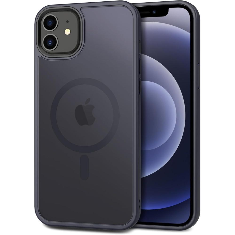 imageCACOE Magnetic Case for iPhone 16 61 inch Compatible with MagSafe Thin Slim Fit AntiFingerprint Shockproof Bumper TPU Protective Cover for Women Men GirlsMatte BlackDark Blue