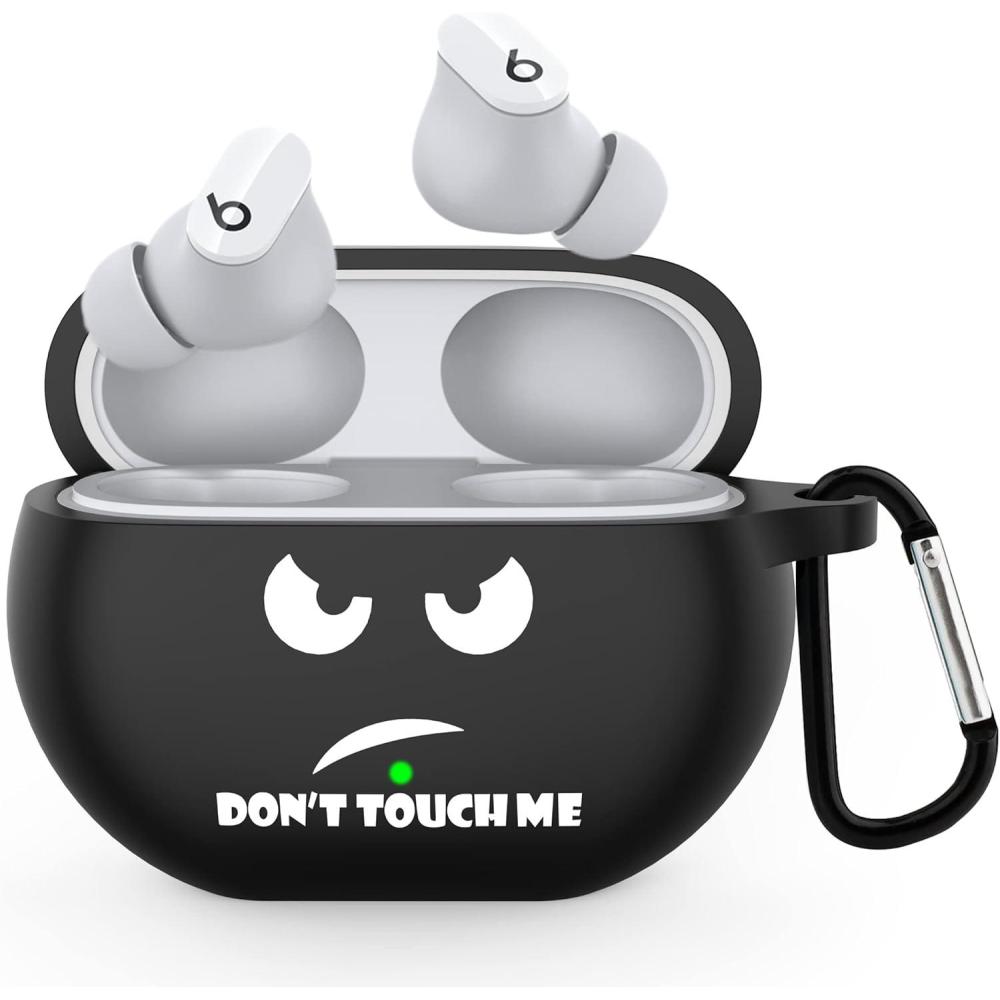 imageCACOE Silicone Case Cover for Beats Studio Buds 2021 Beats Studio Buds  2023Protective Skin Beats Studio Buds Plus Cases Shockproof Cute Funny Print Accessories with KeychainBlack