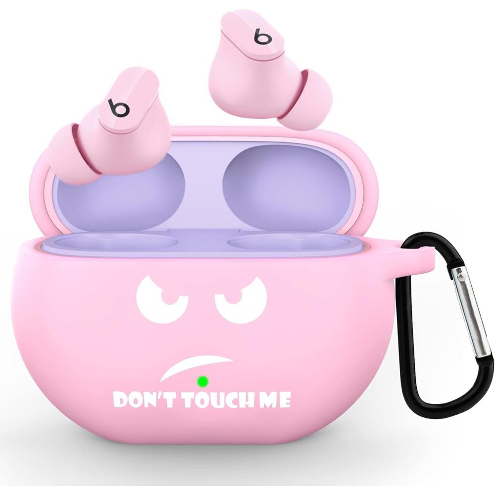 imageCACOE Silicone Case Cover for Beats Studio BudsBeats Studio Buds 2023Protective Skin Beats Studio Buds Cases Shockproof Cute Funny Print Accessories with KeychainPink