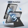CACOE 360 Rotating Case for iPad (A16) 11th/10th Generation with Pencil Holder 2025/2022 11/10.9 inch, Shockproof Cover for iPad 11/10 Gen with Stand, Black(Black)
