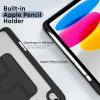 CACOE 360 Rotating Case for iPad (A16) 11th/10th Generation with Pencil Holder 2025/2022 11/10.9 inch, Shockproof Cover for iPad 11/10 Gen with Stand, Black(Black)