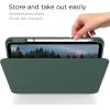 CACOE 360 Rotating Case for iPad (A16) 11th/10th Generation with Pencil Holder 2025/2022 11/10.9 inch, Shockproof Cover for iPad 11/10 Gen with Stand, Black(Dark Green)